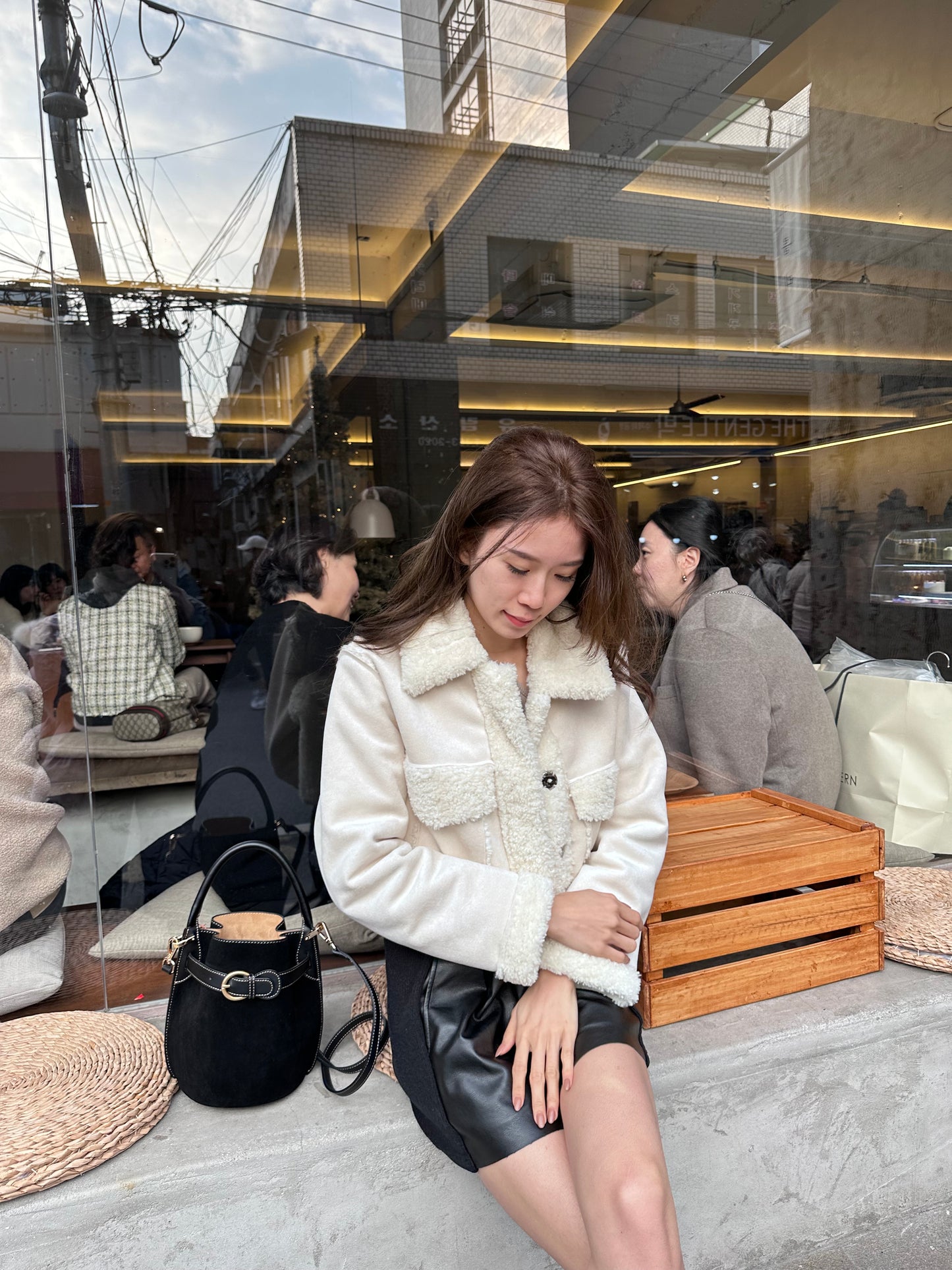 Snow White Mix Texture Jacket