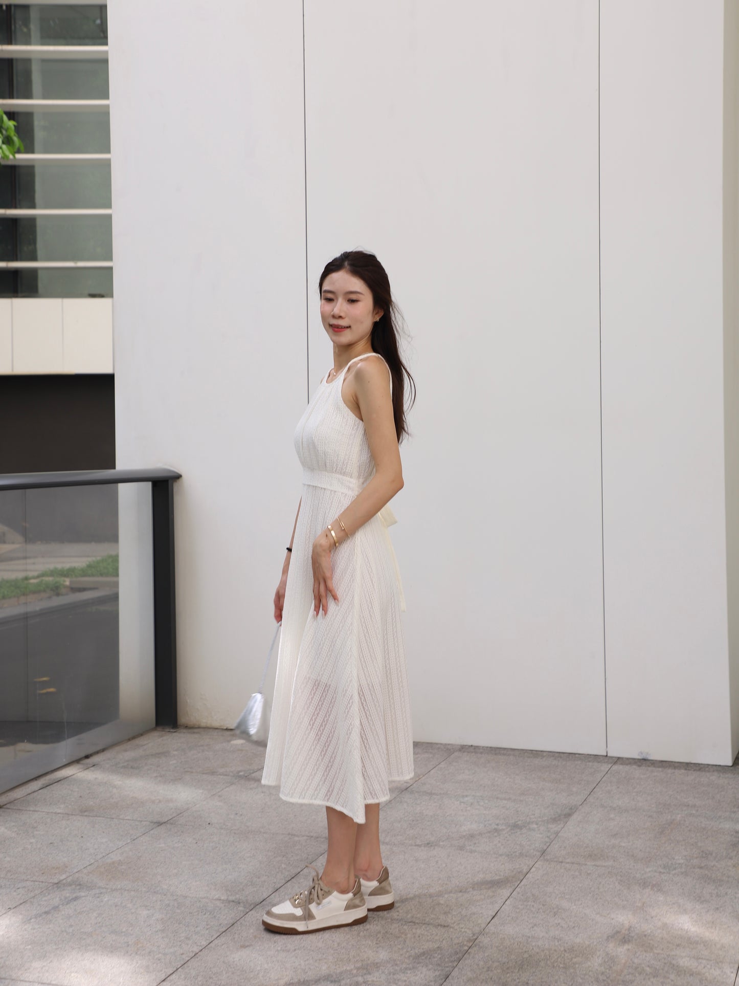 Crewneck Lace Maxi Dress
