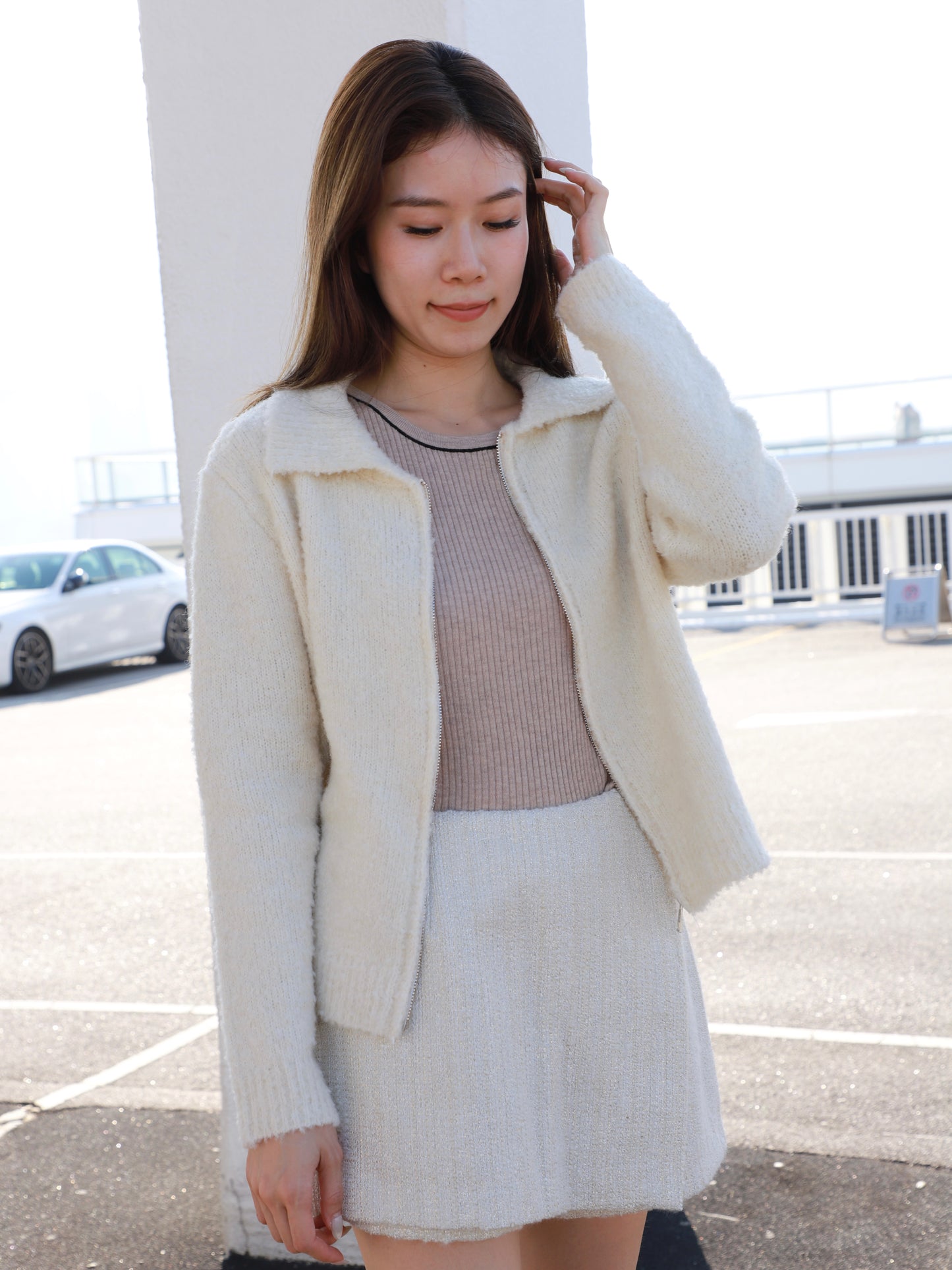 Soft Collar Thin Cardigan