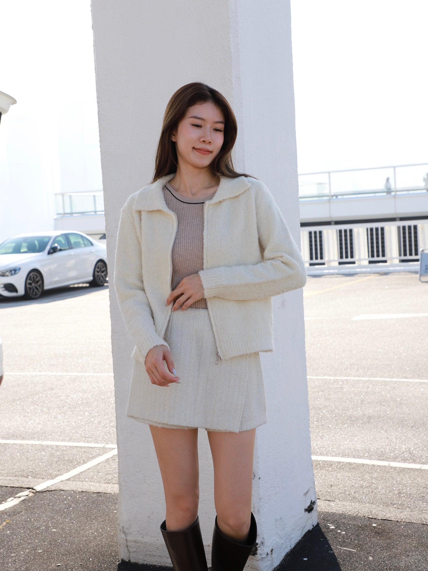 Soft Collar Thin Cardigan