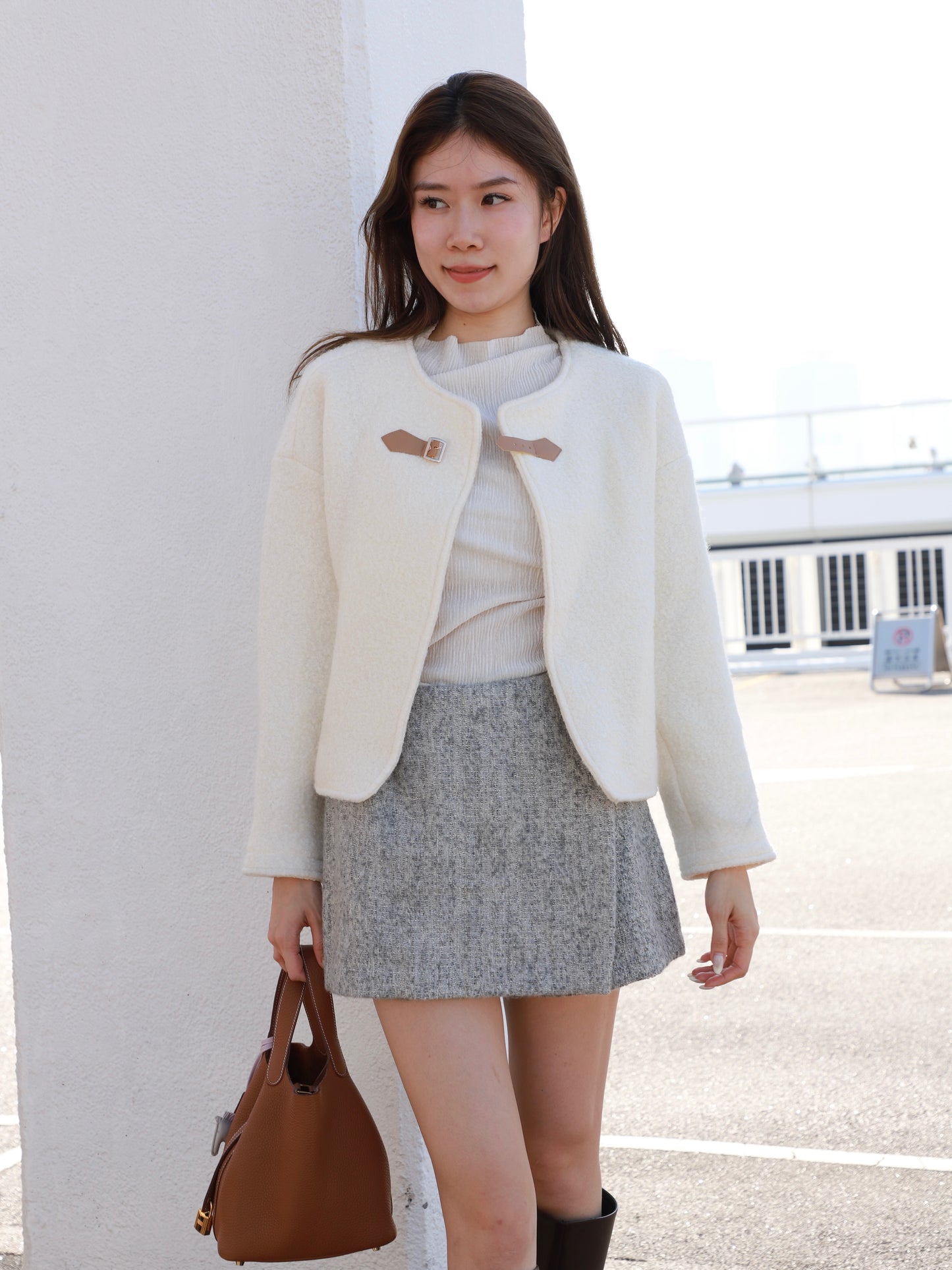 Leather Button Jacket
