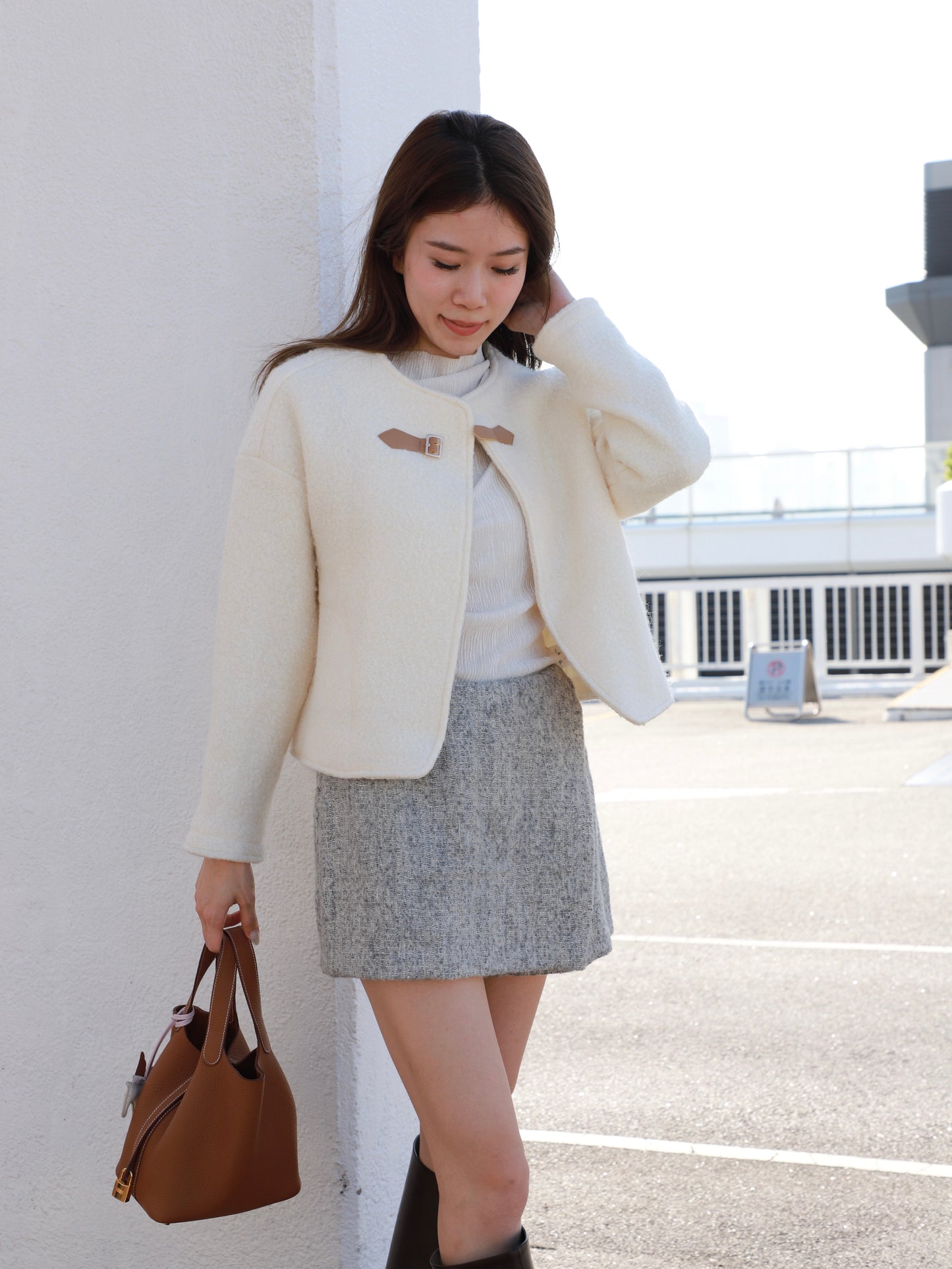 Leather Button Jacket