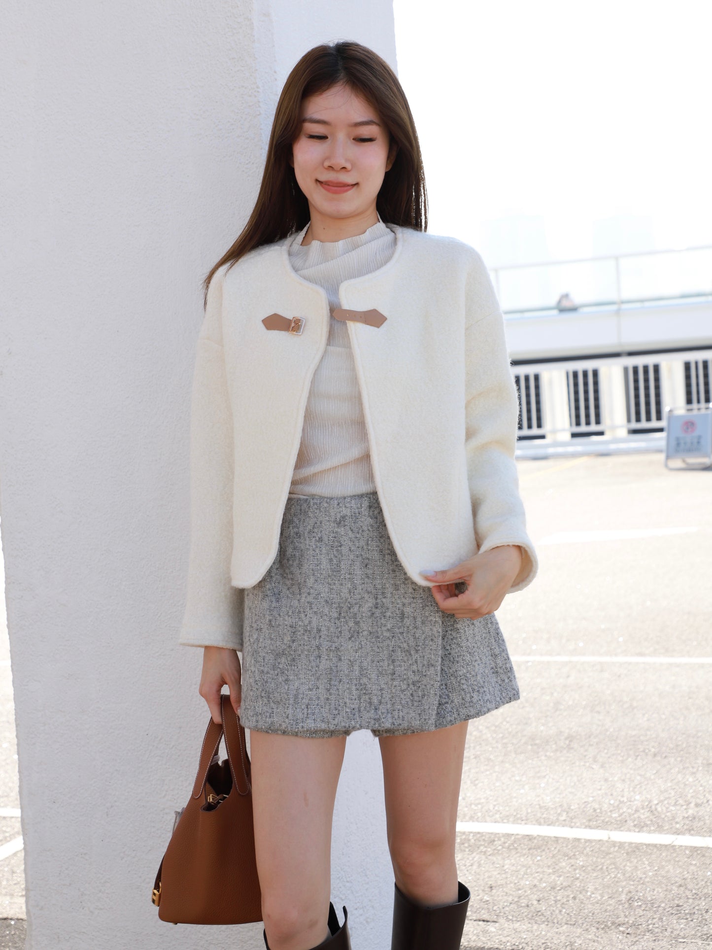 Leather Button Jacket