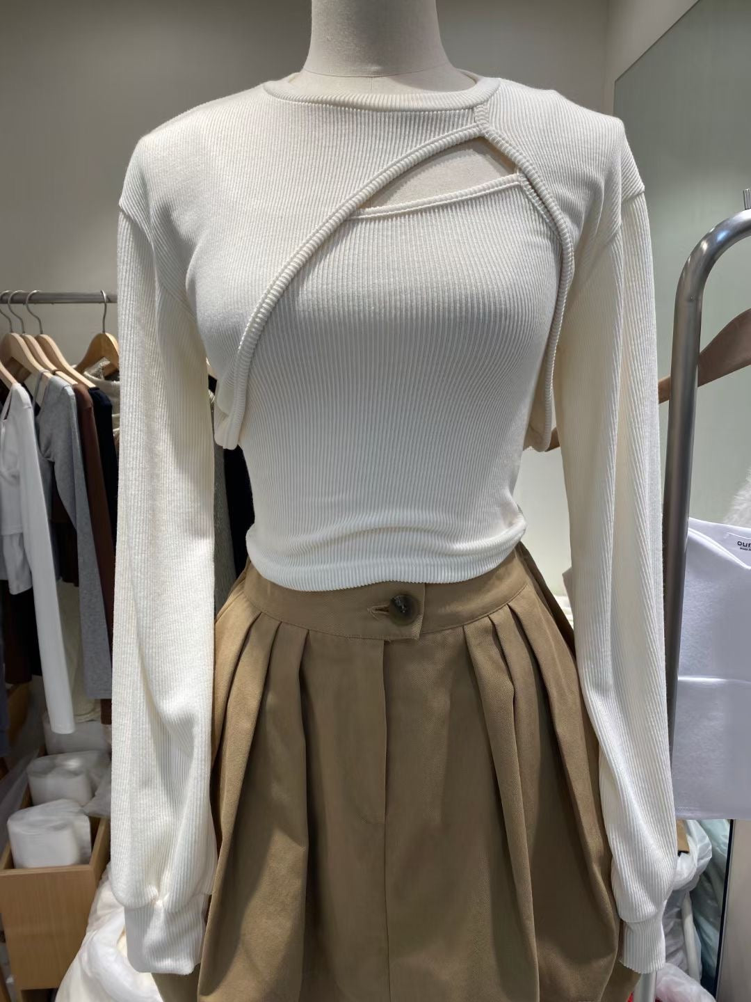 2 Way Hole Cardigan & Tank Top Set