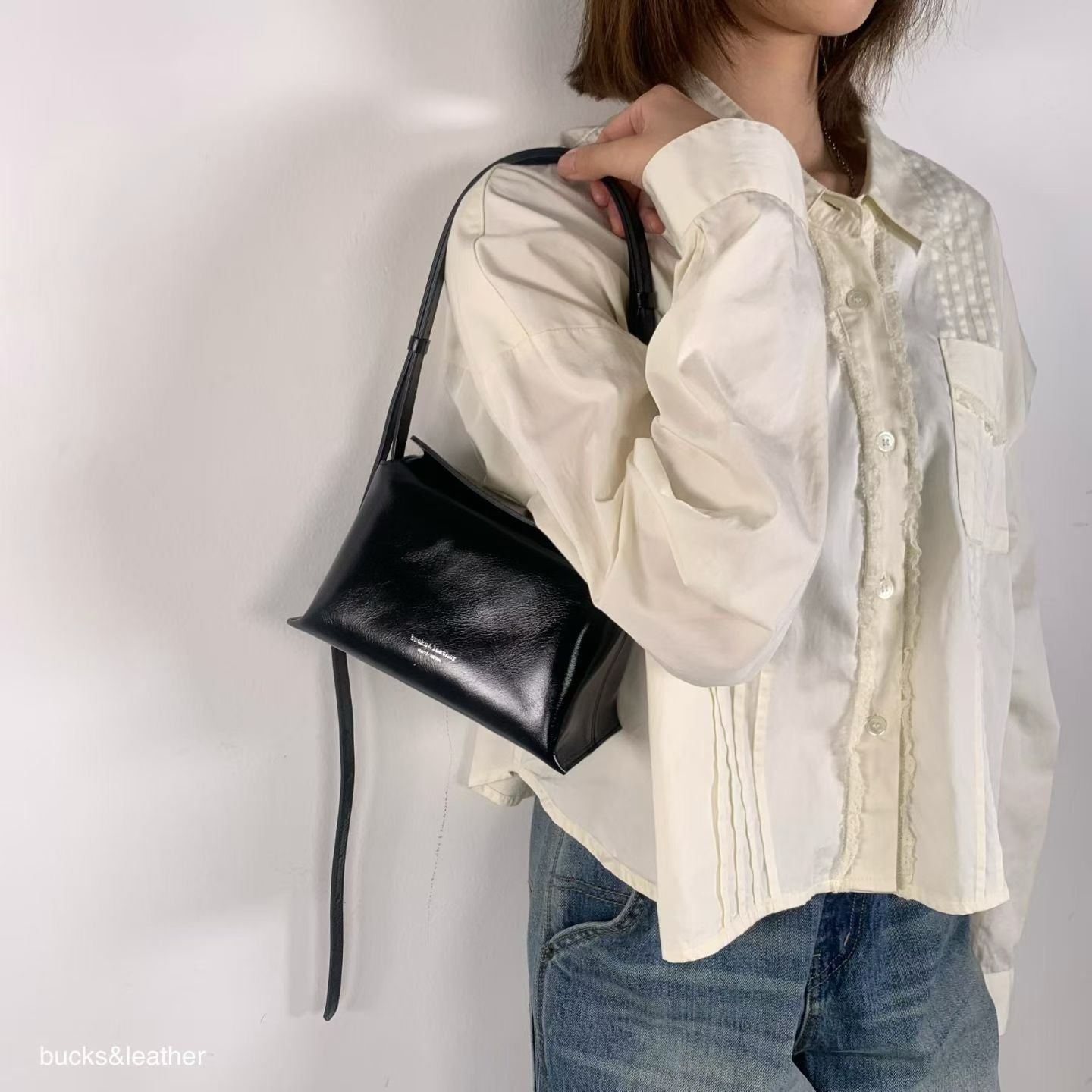 Real Leather Flap Bag 新款亮面牛皮