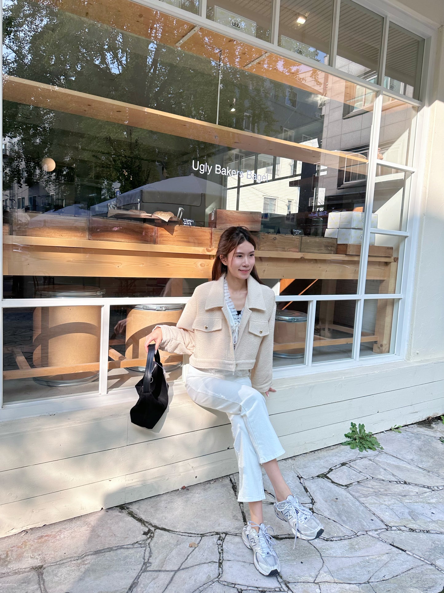Tweed Cropped Cream Jacket