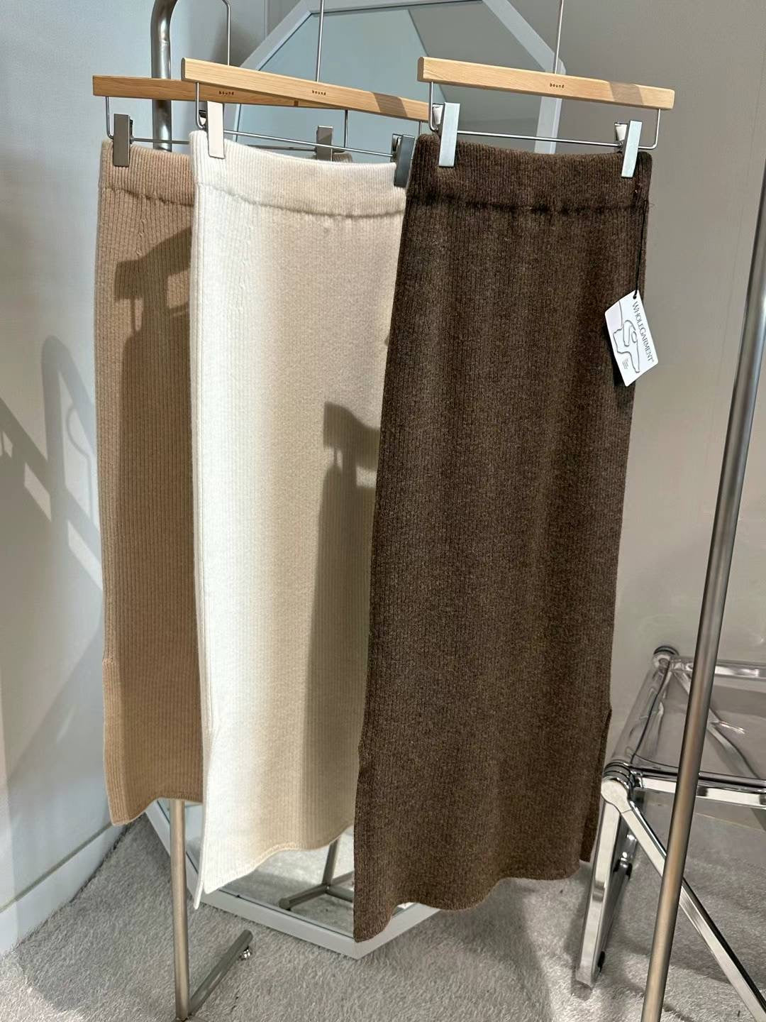 Turtle Neck Wool Knitted Top & Skirt Set
