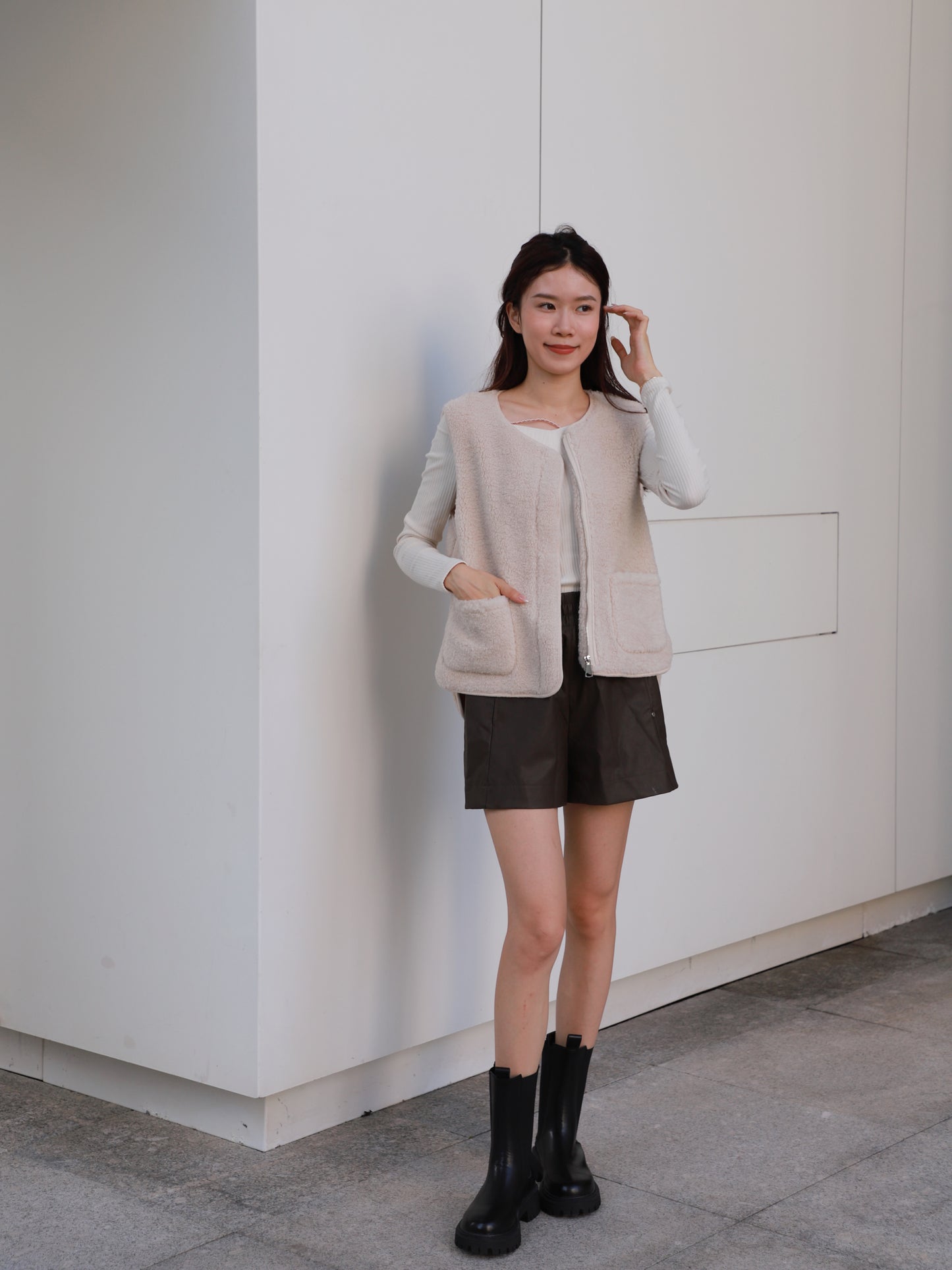 Fluffy Pockets Vest