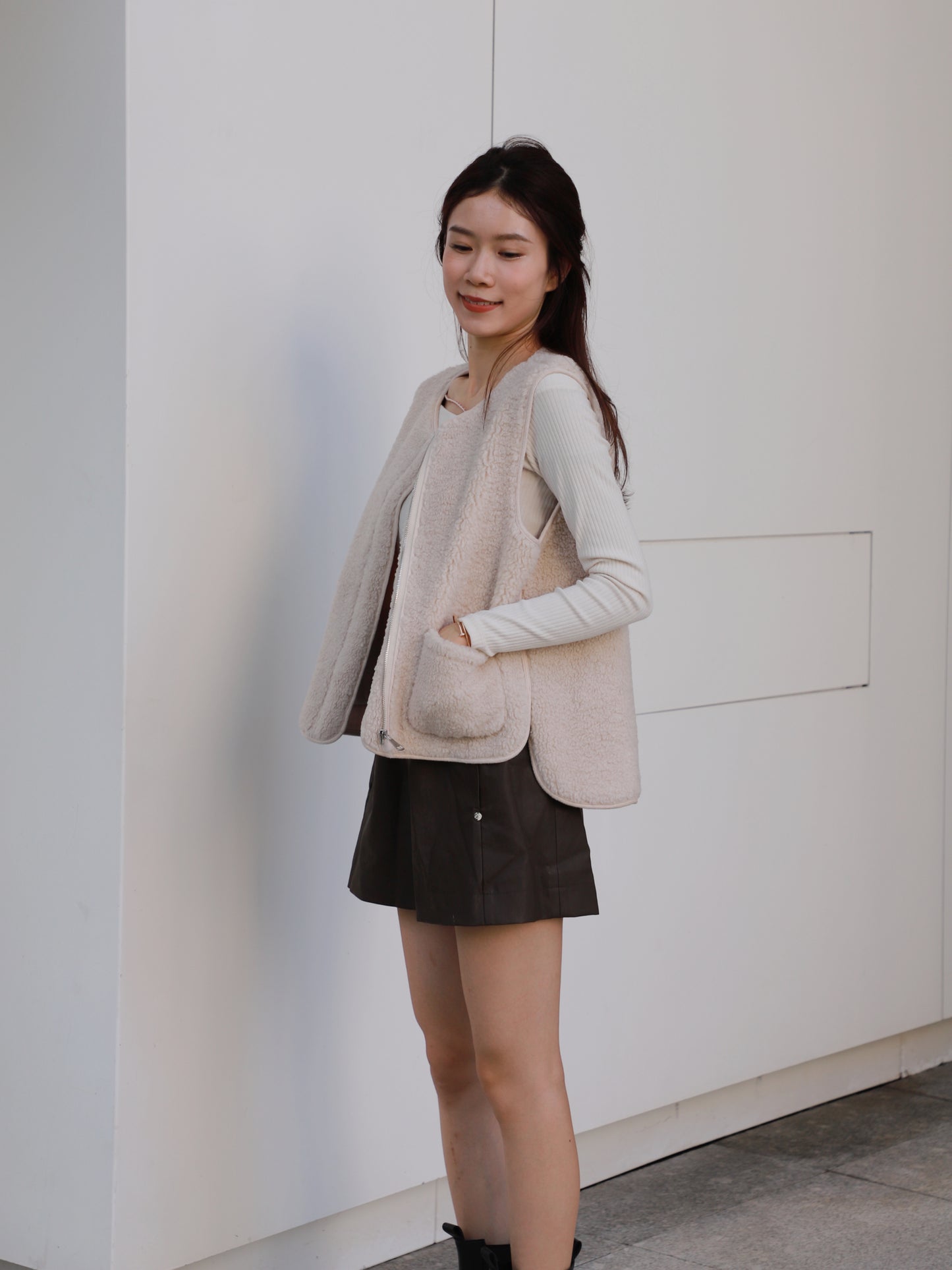 Fluffy Pockets Vest