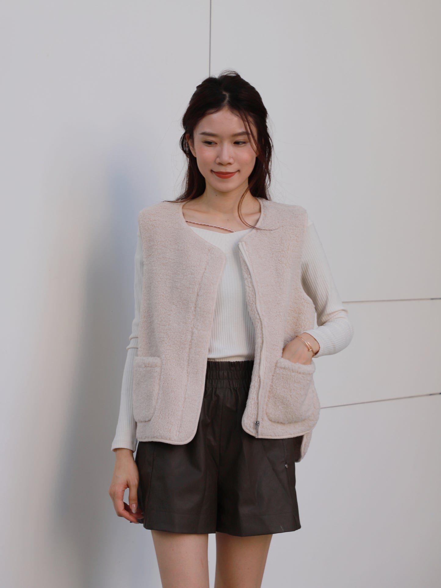 Fluffy Pockets Vest