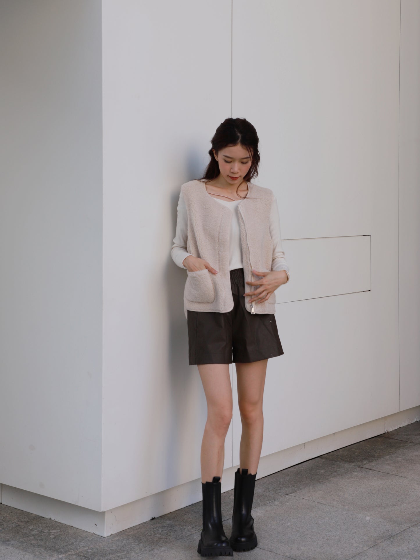 Fluffy Pockets Vest