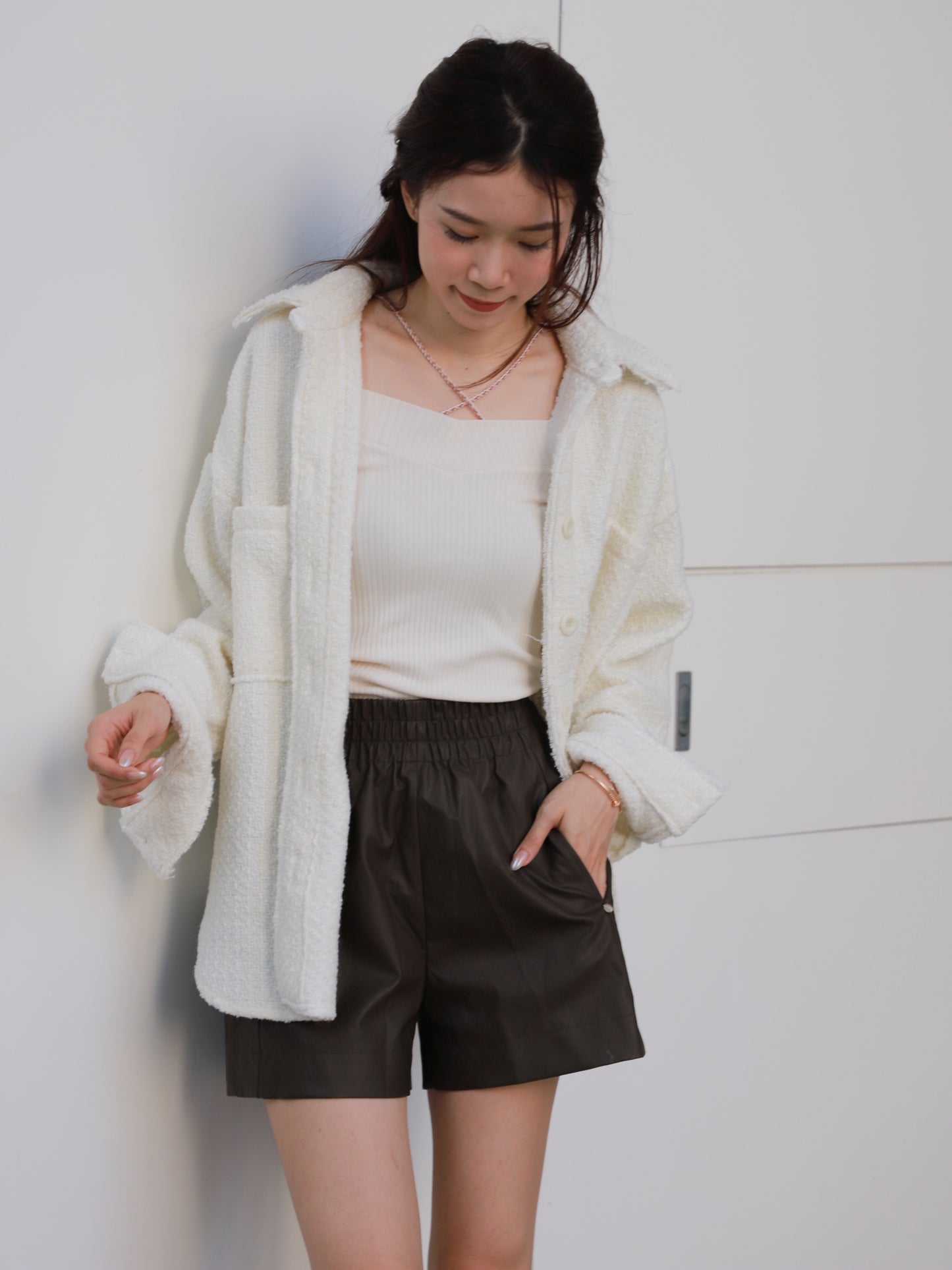 Tweed Oversized Shirt Jacket
