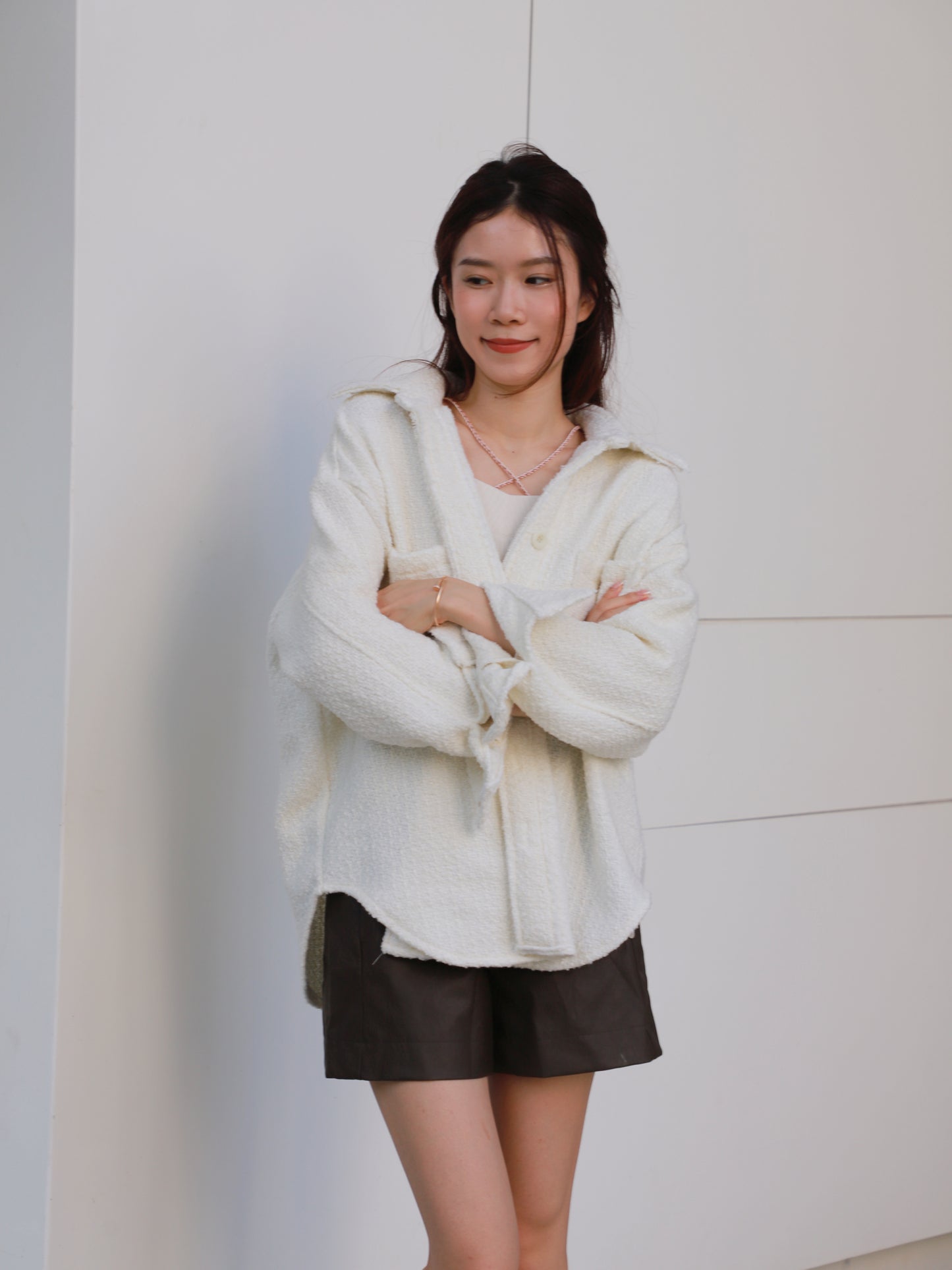 Tweed Oversized Shirt Jacket