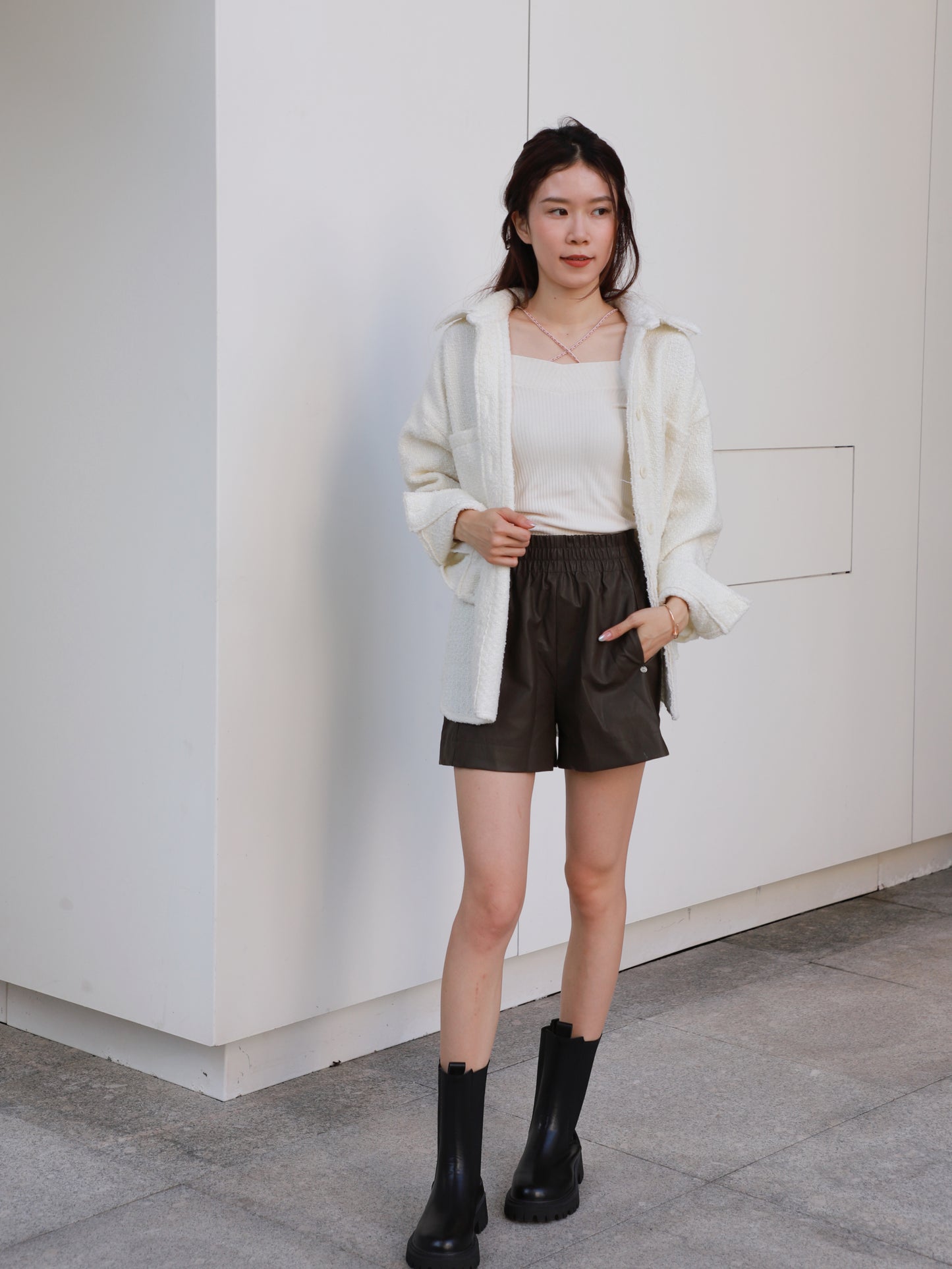 Tweed Oversized Shirt Jacket