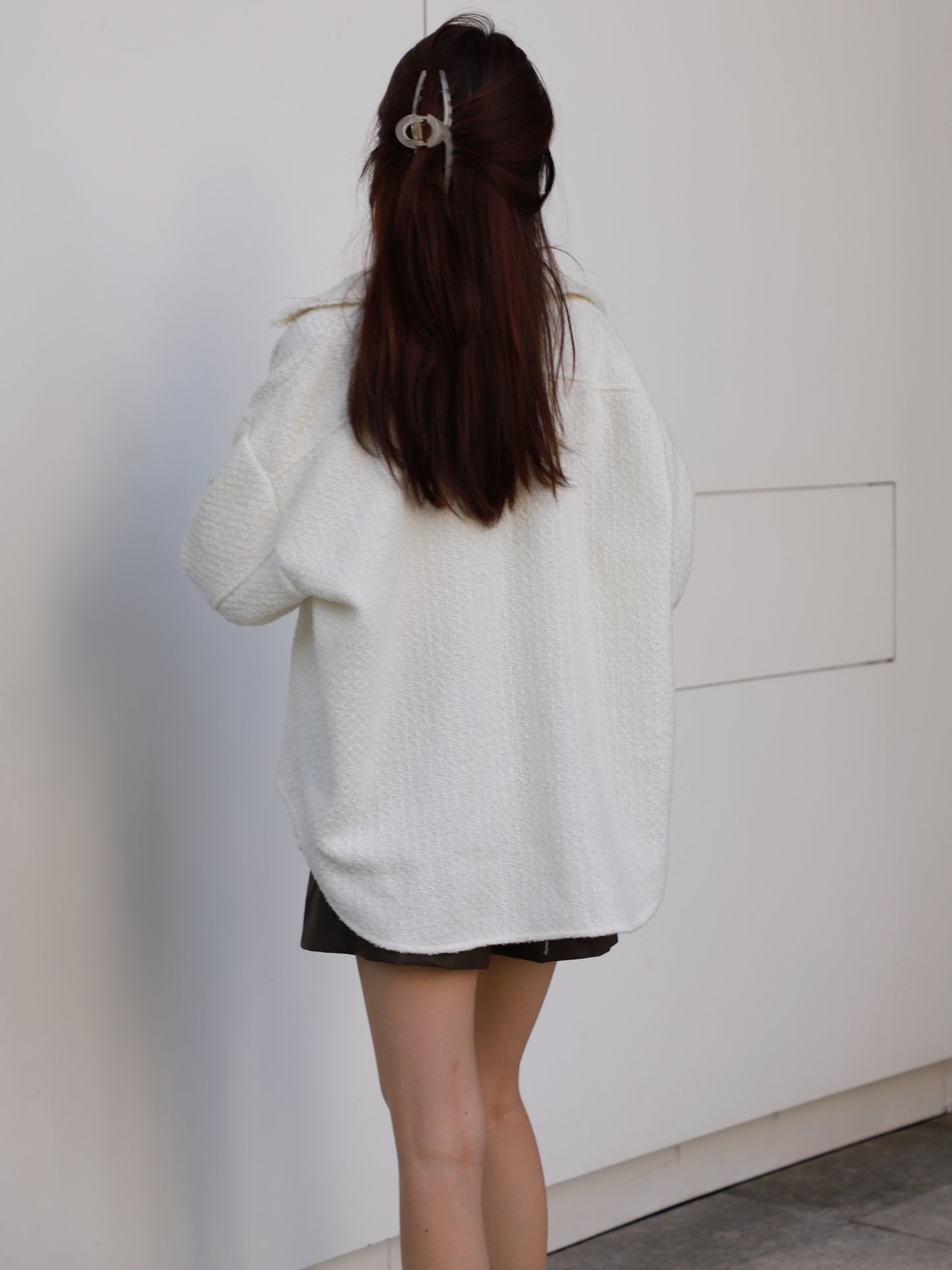Tweed Oversized Shirt Jacket