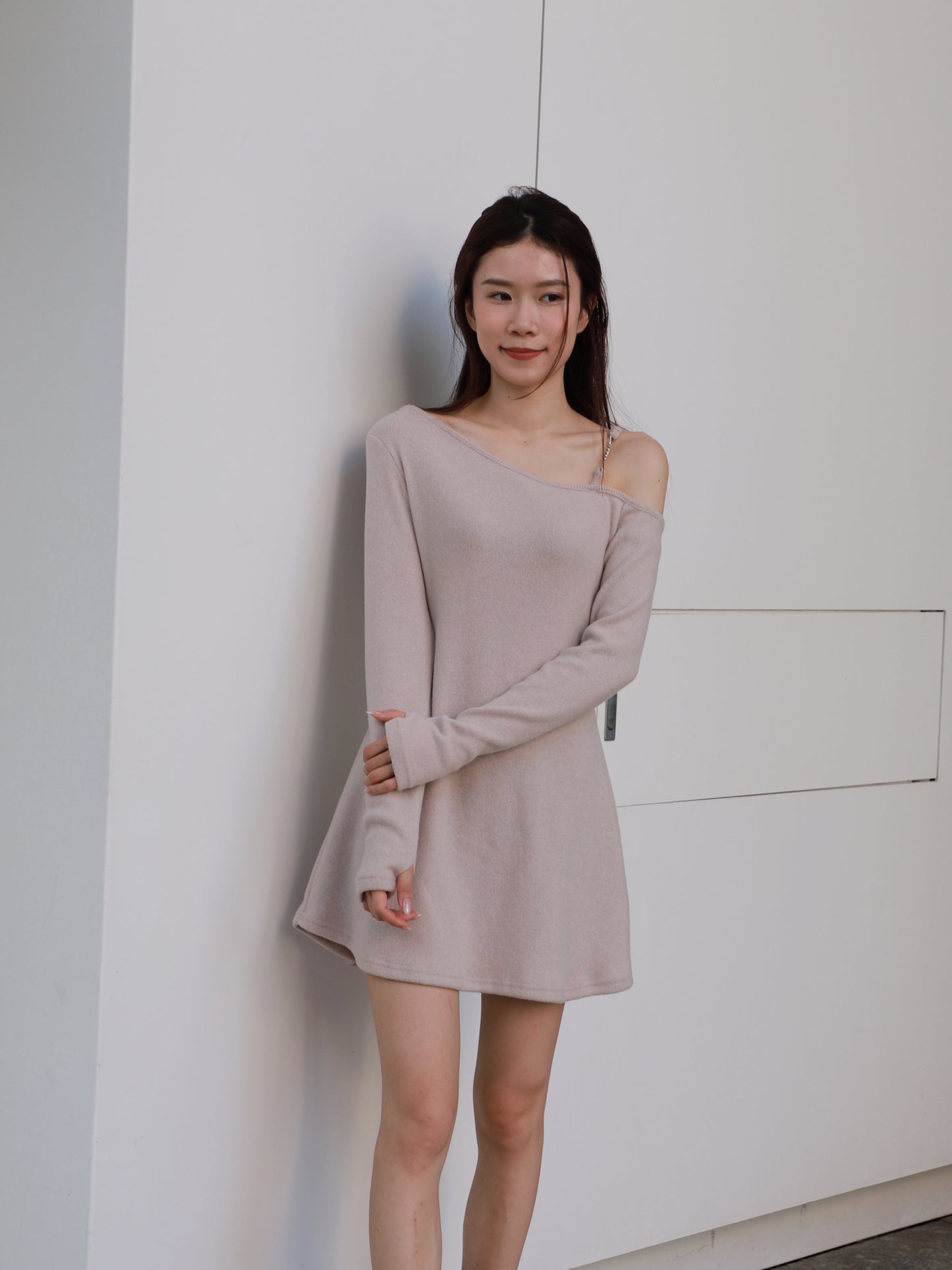 Chain on Shoulder Mini Dress