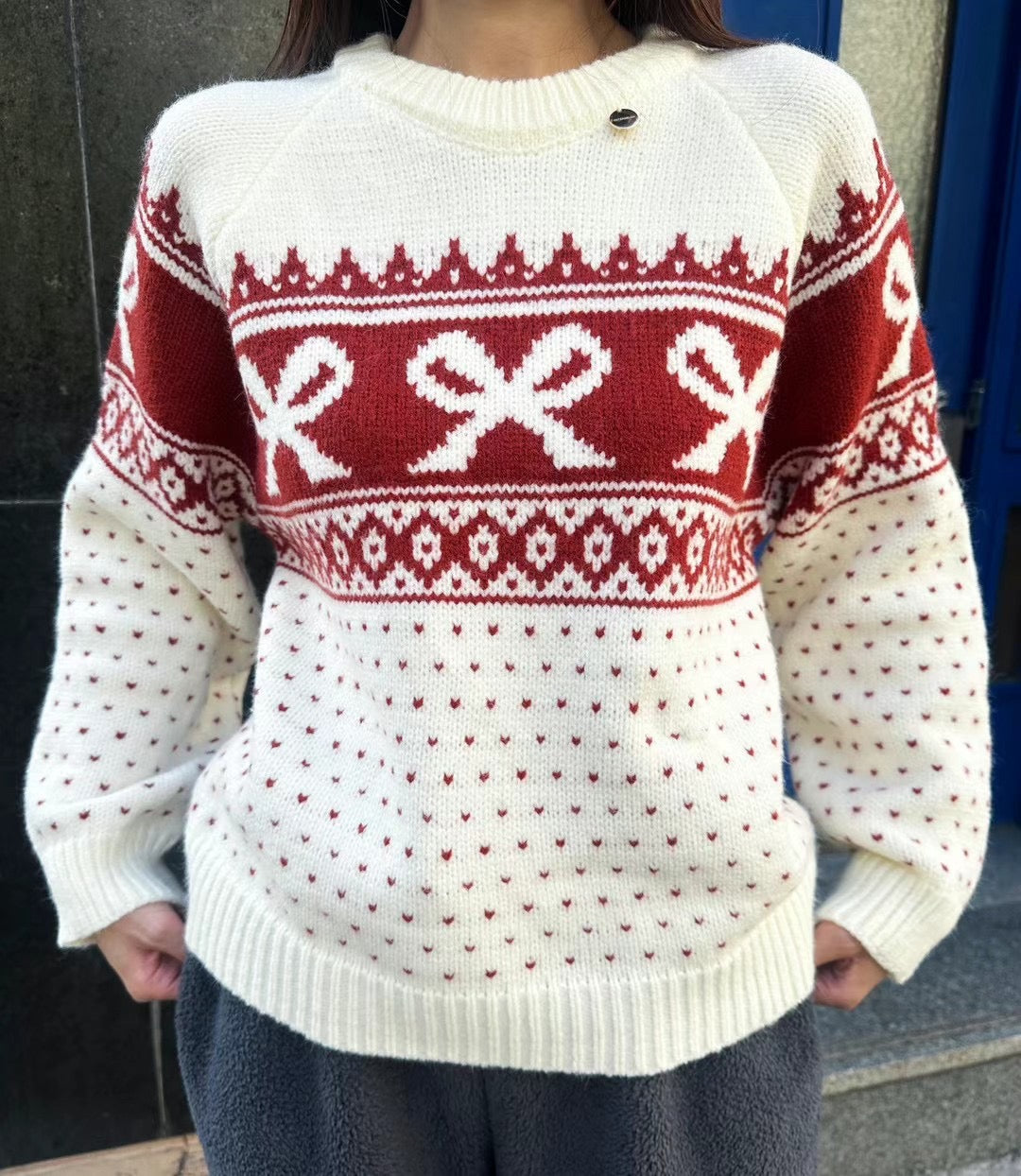 Ribbon Christmas Sweater