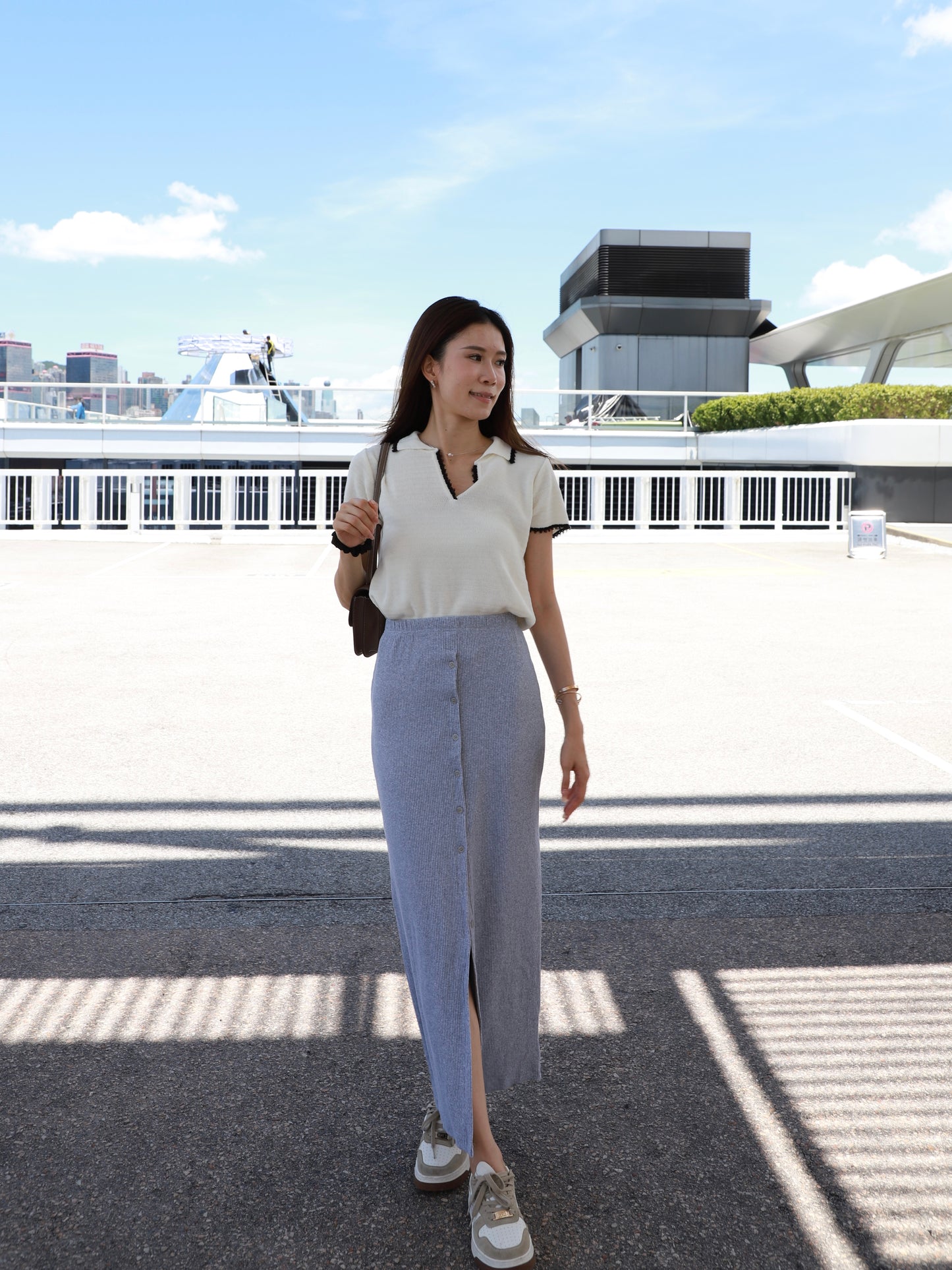 Outlined Knitted T Top