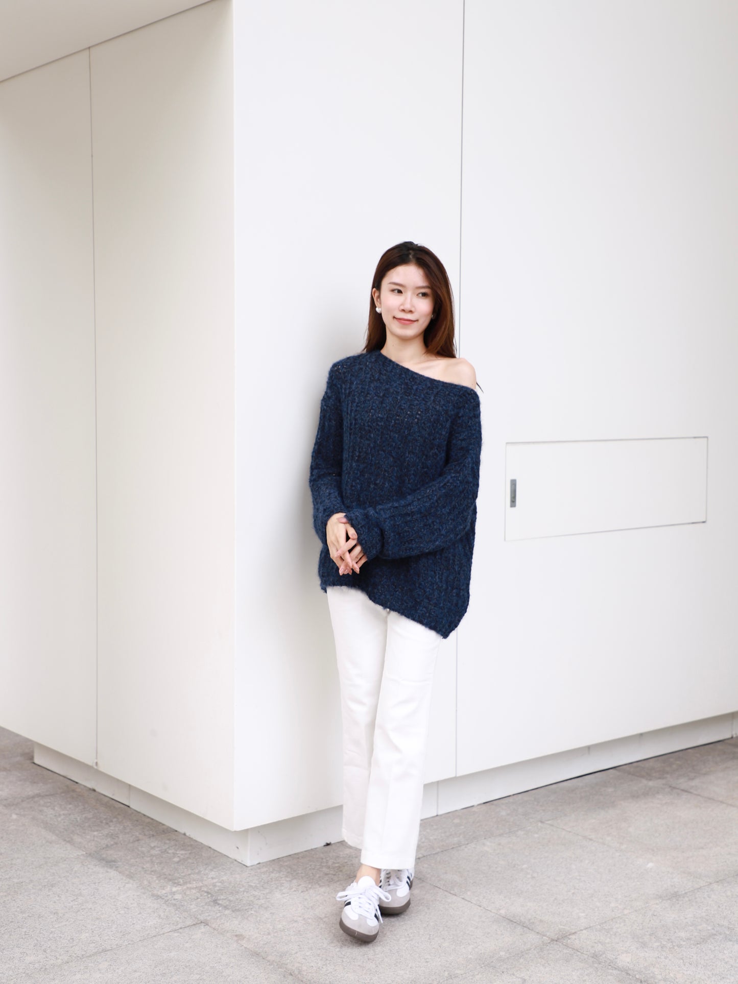 Oversized Blue Long Sleeves Sweater