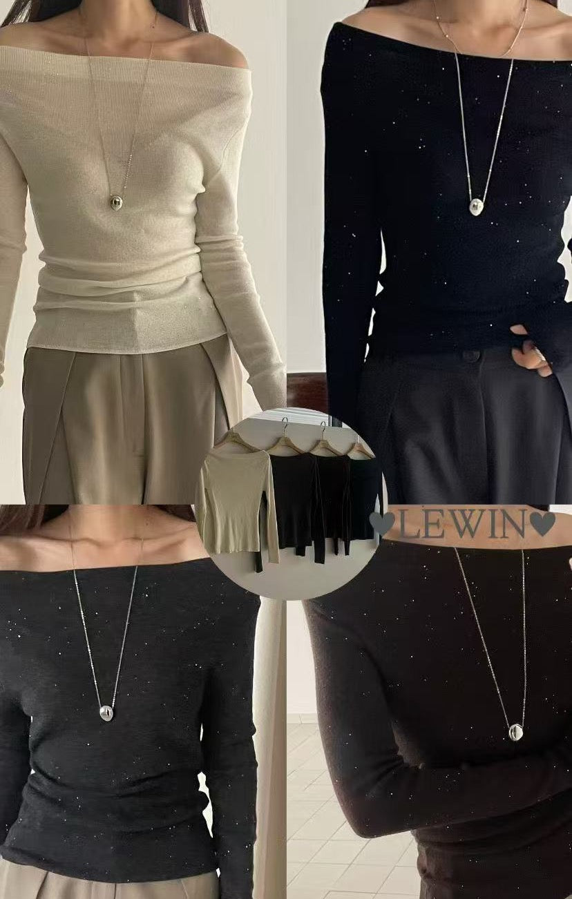 Bling Bling Wool Long Sleeves Top