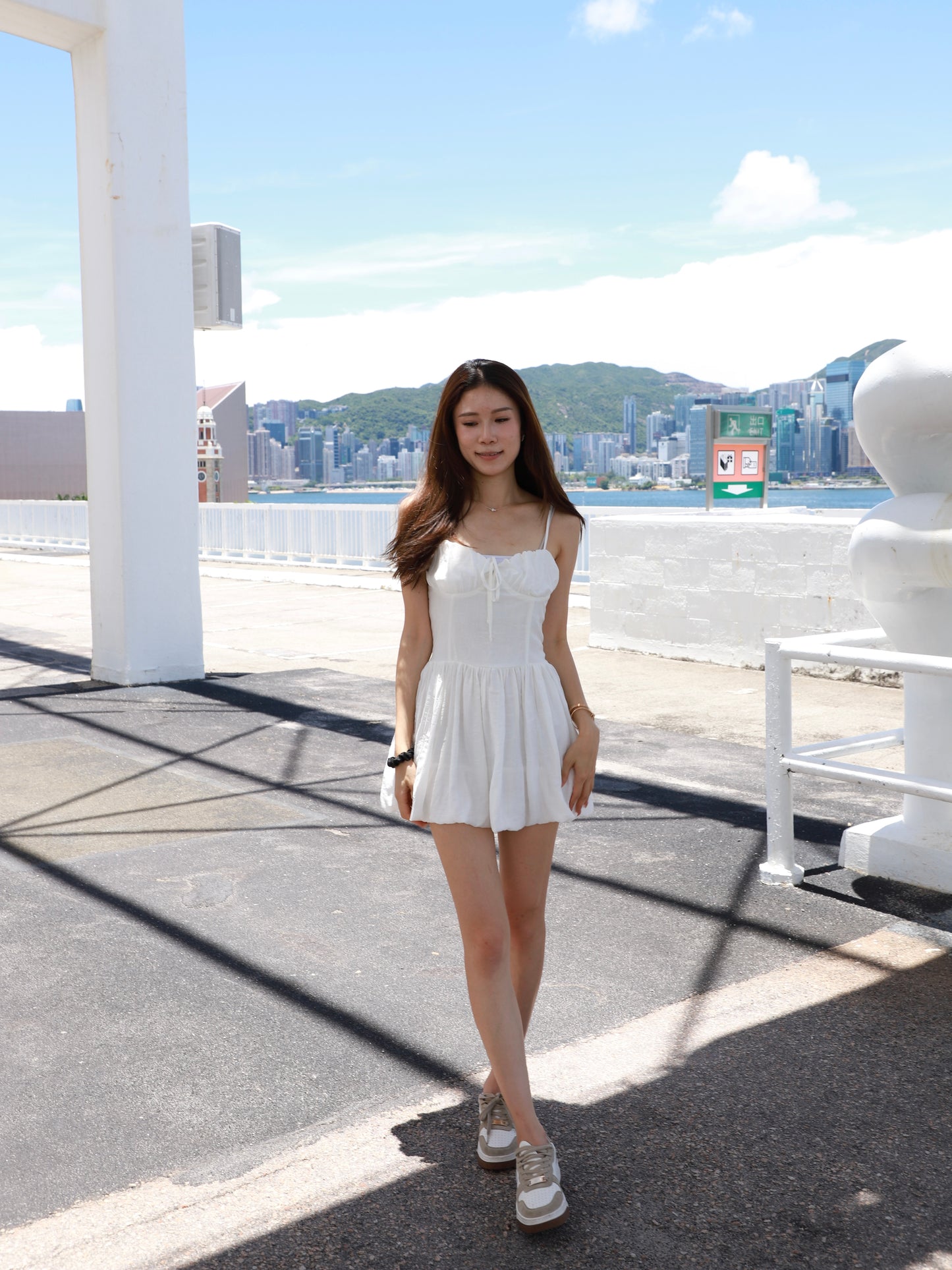 Puffy Chiffon Mini Dress