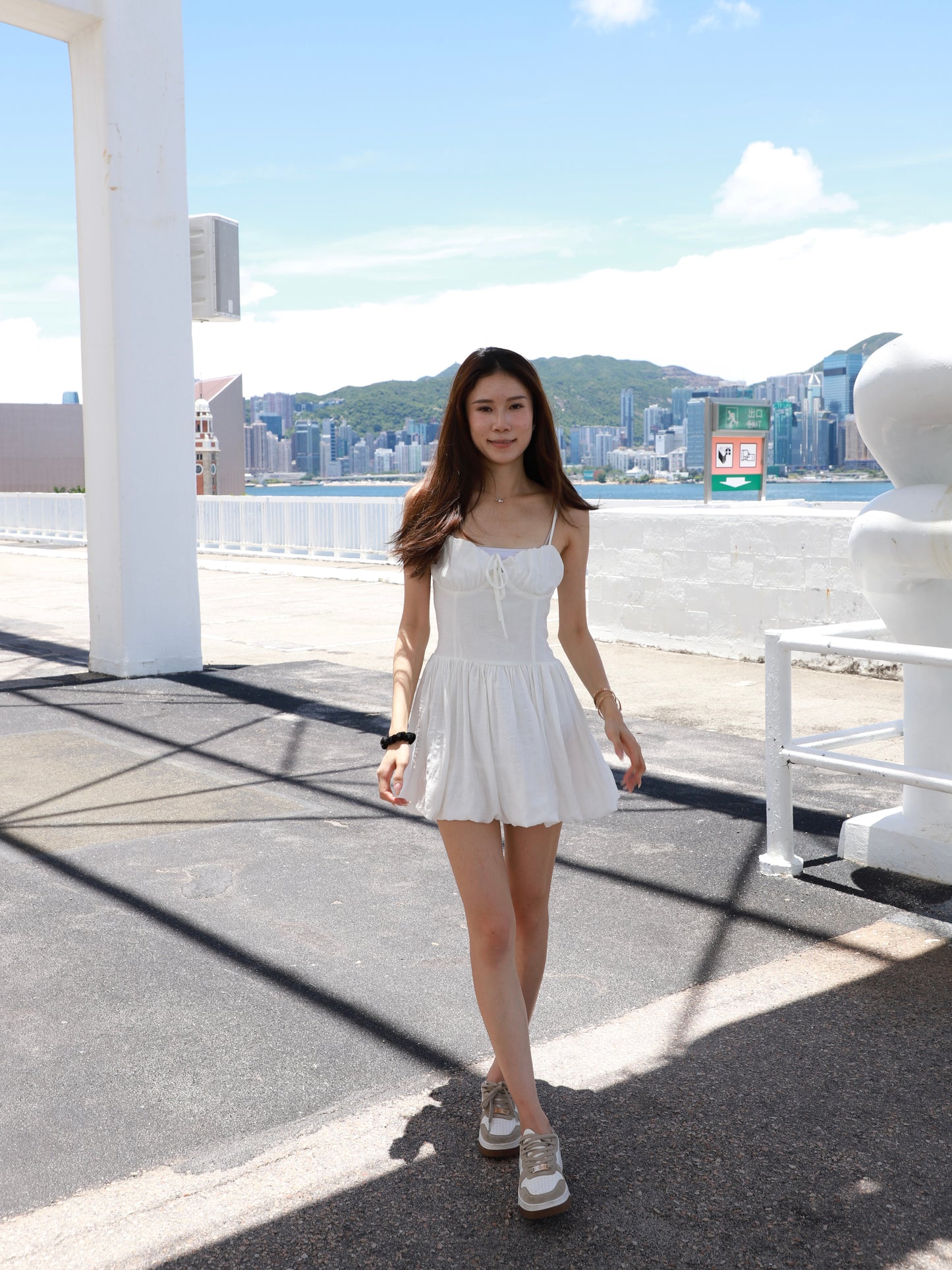 Puffy Chiffon Mini Dress