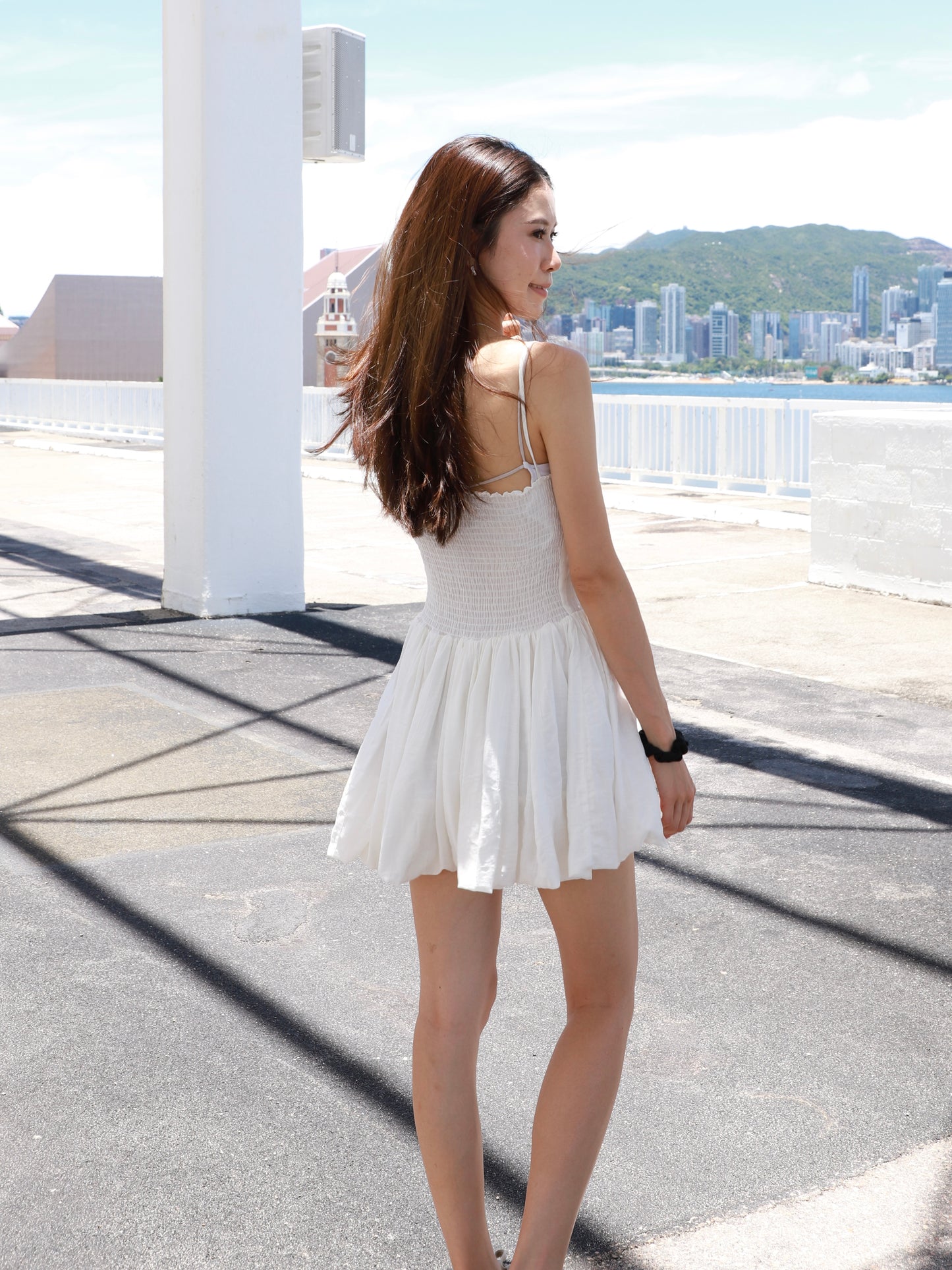 Puffy Chiffon Mini Dress