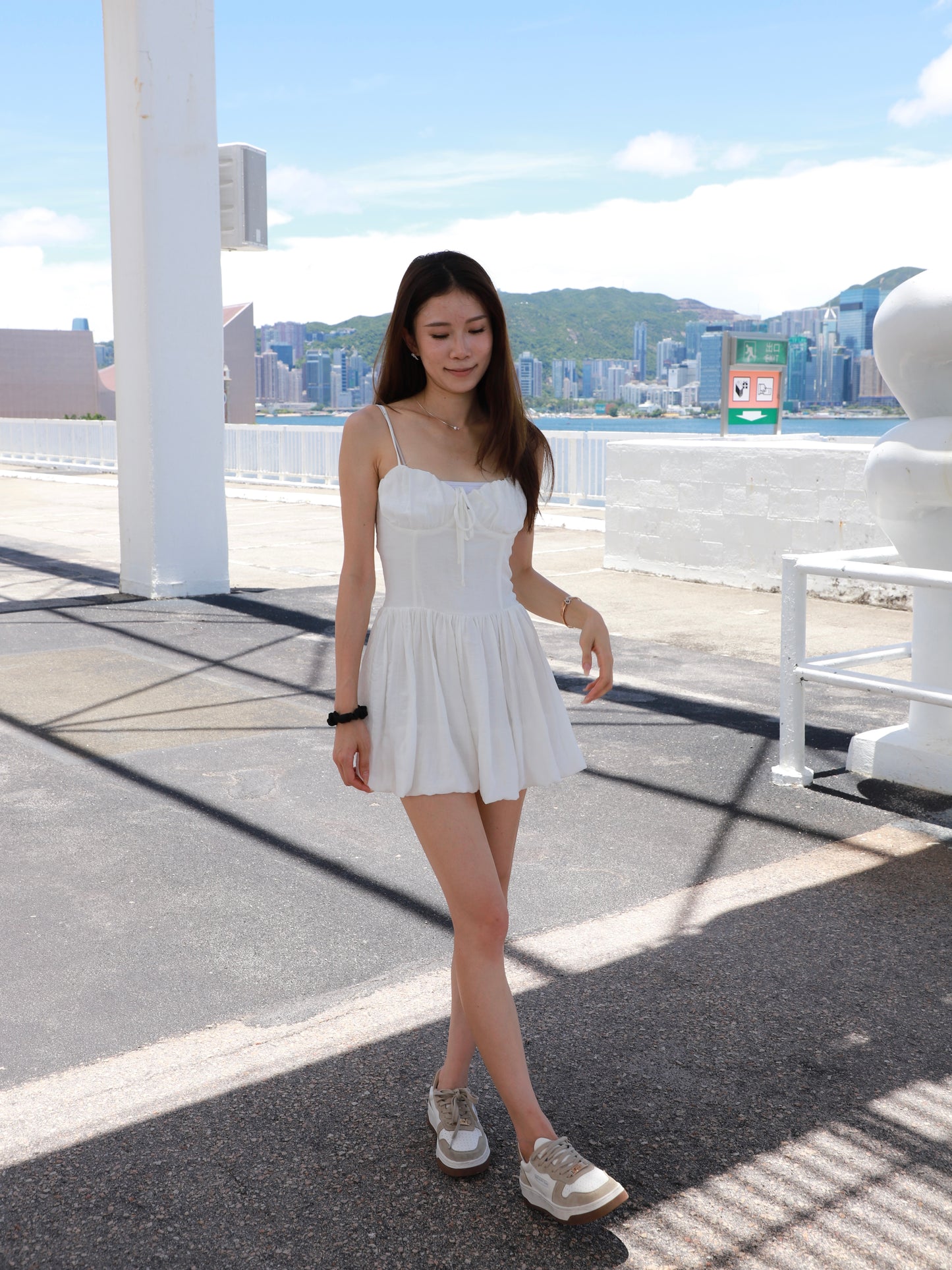 Puffy Chiffon Mini Dress
