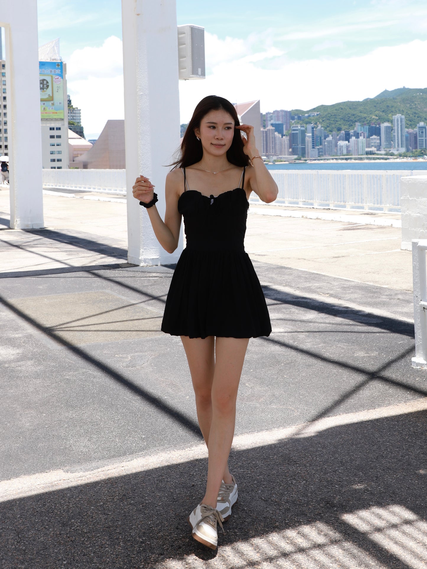 Puffy Chiffon Mini Dress