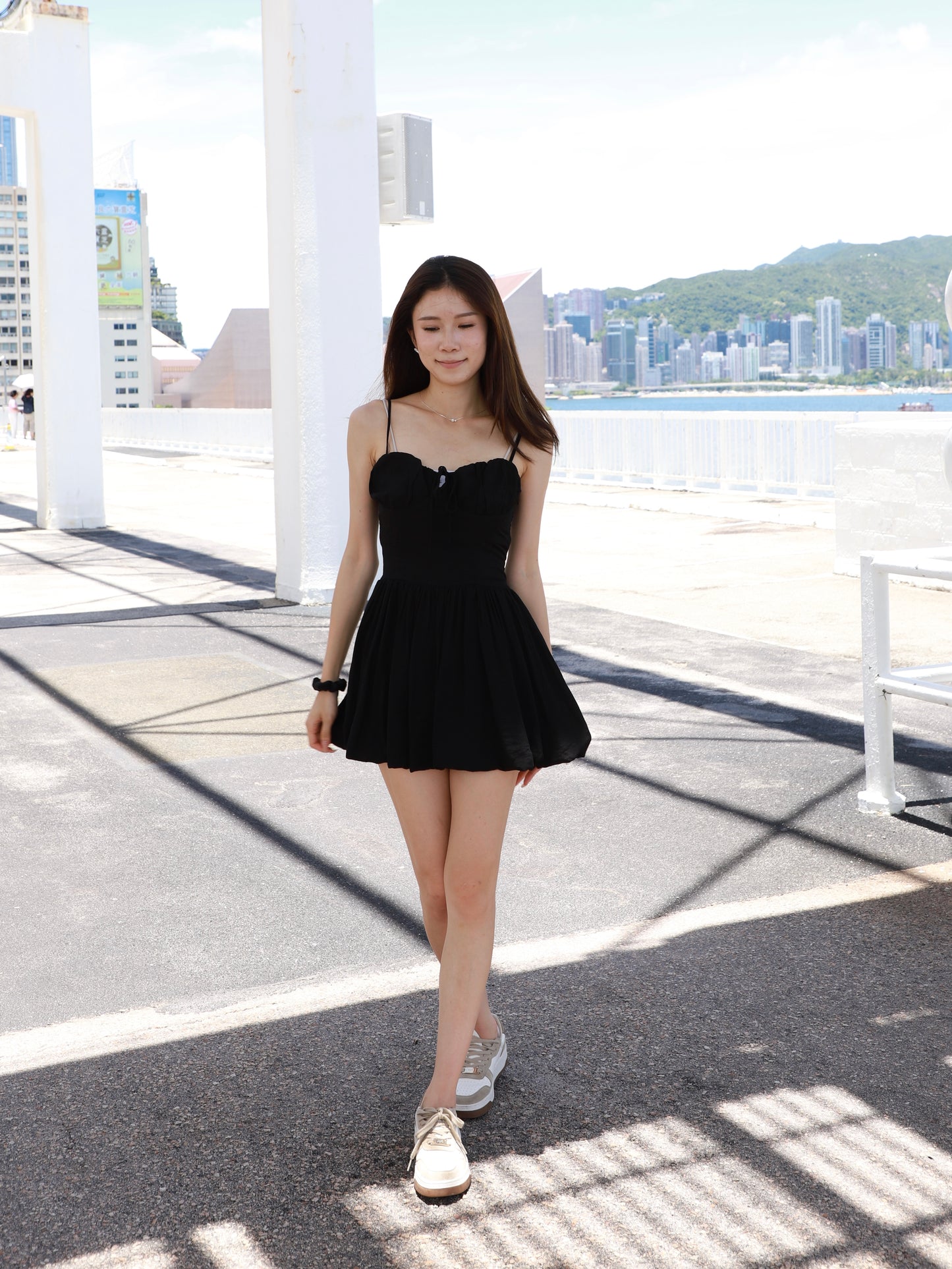 Puffy Chiffon Mini Dress