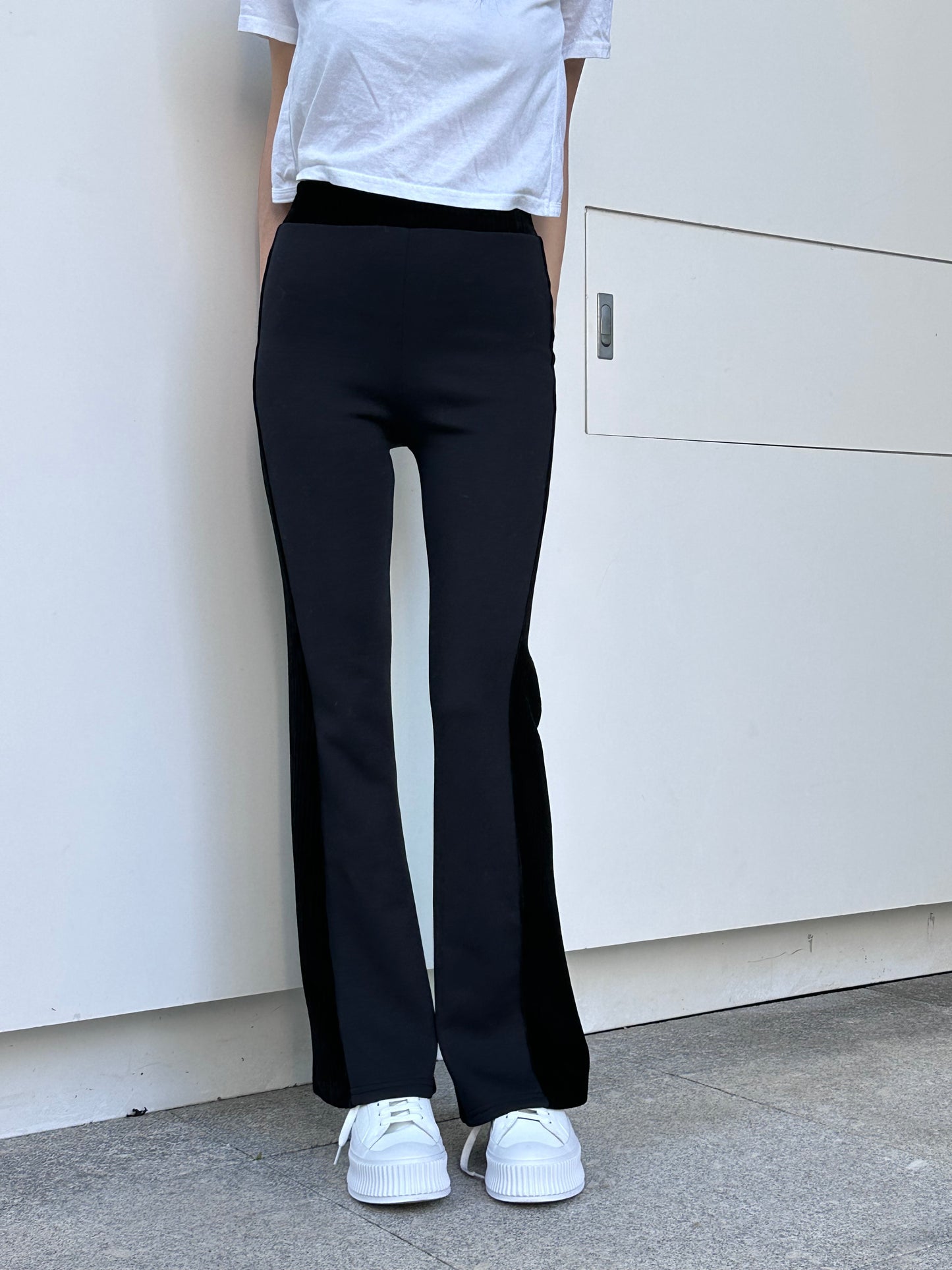 Half Velvet Flare Pants