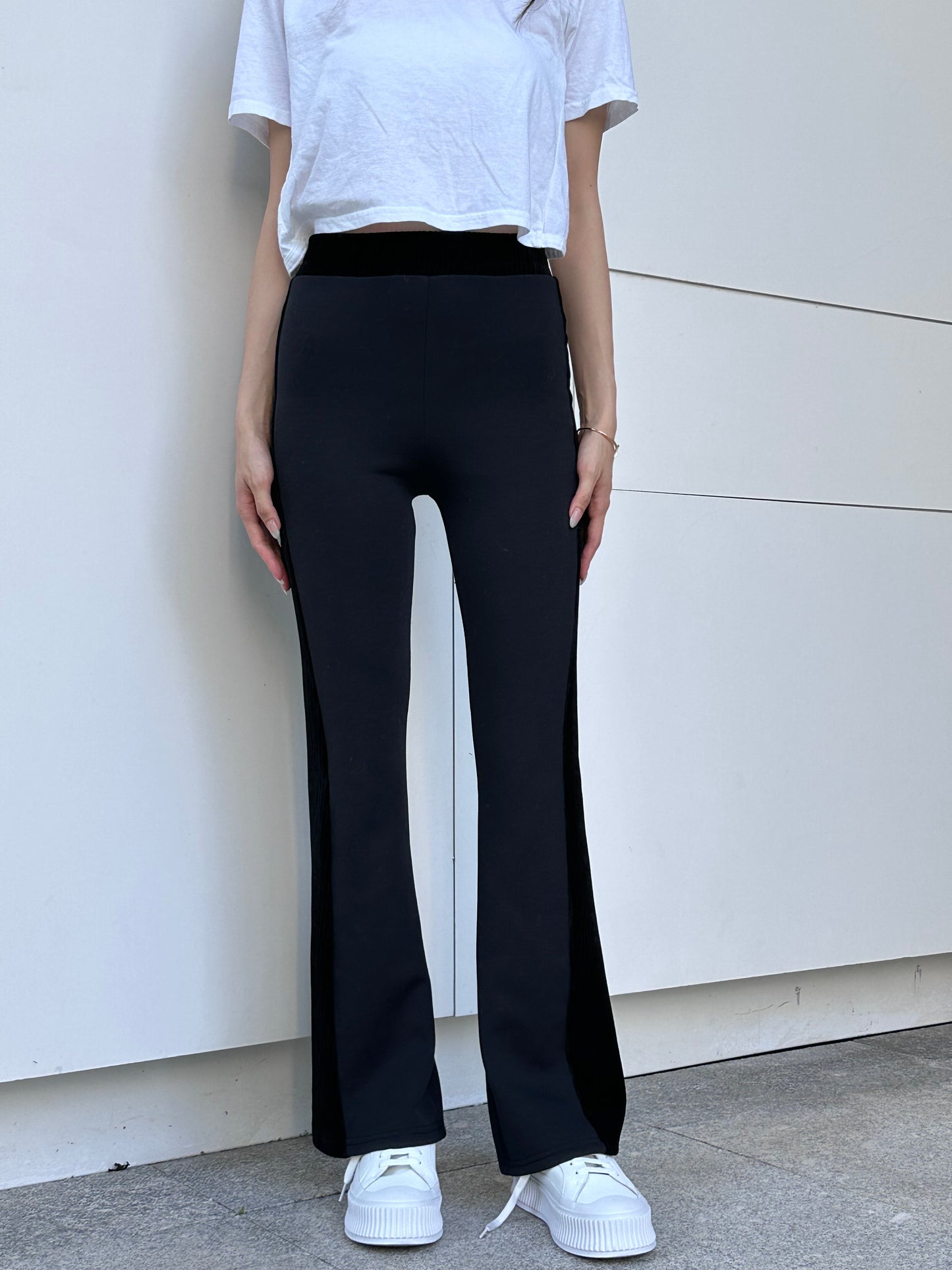 Half Velvet Flare Pants