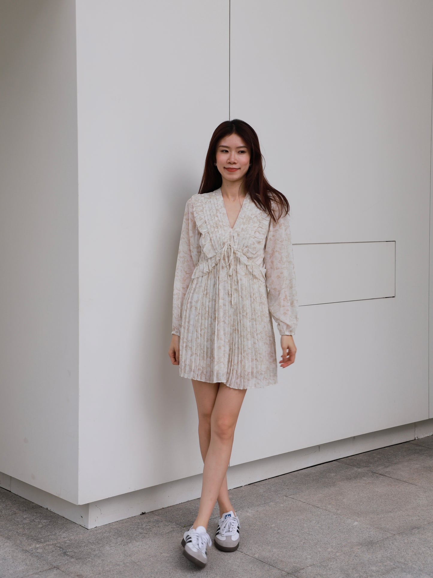 V neck Tie Waist Fairy Mini Dress