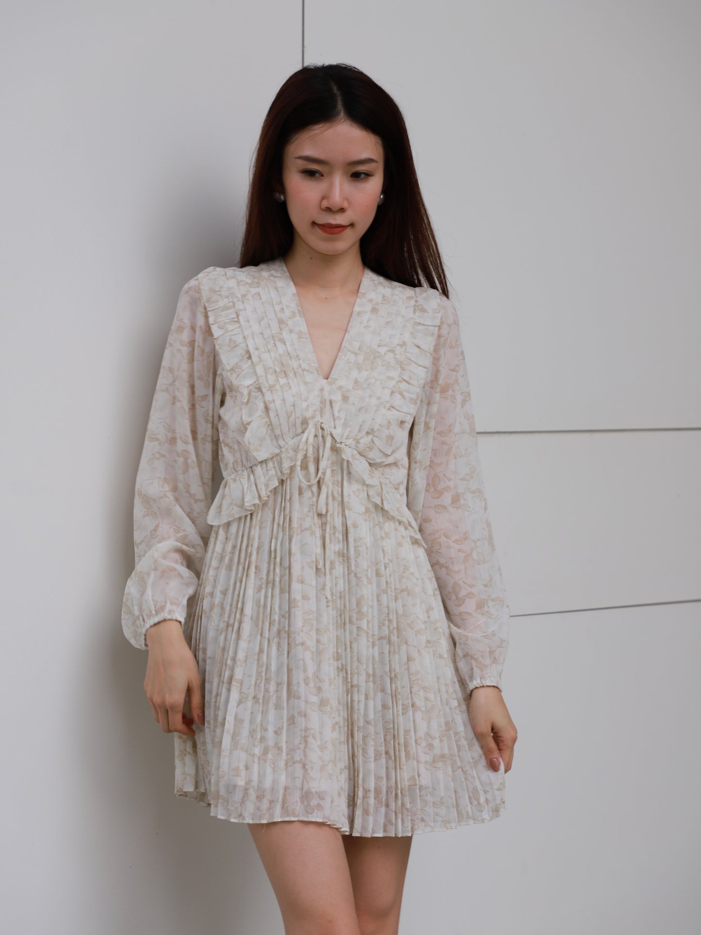 V neck Tie Waist Fairy Mini Dress