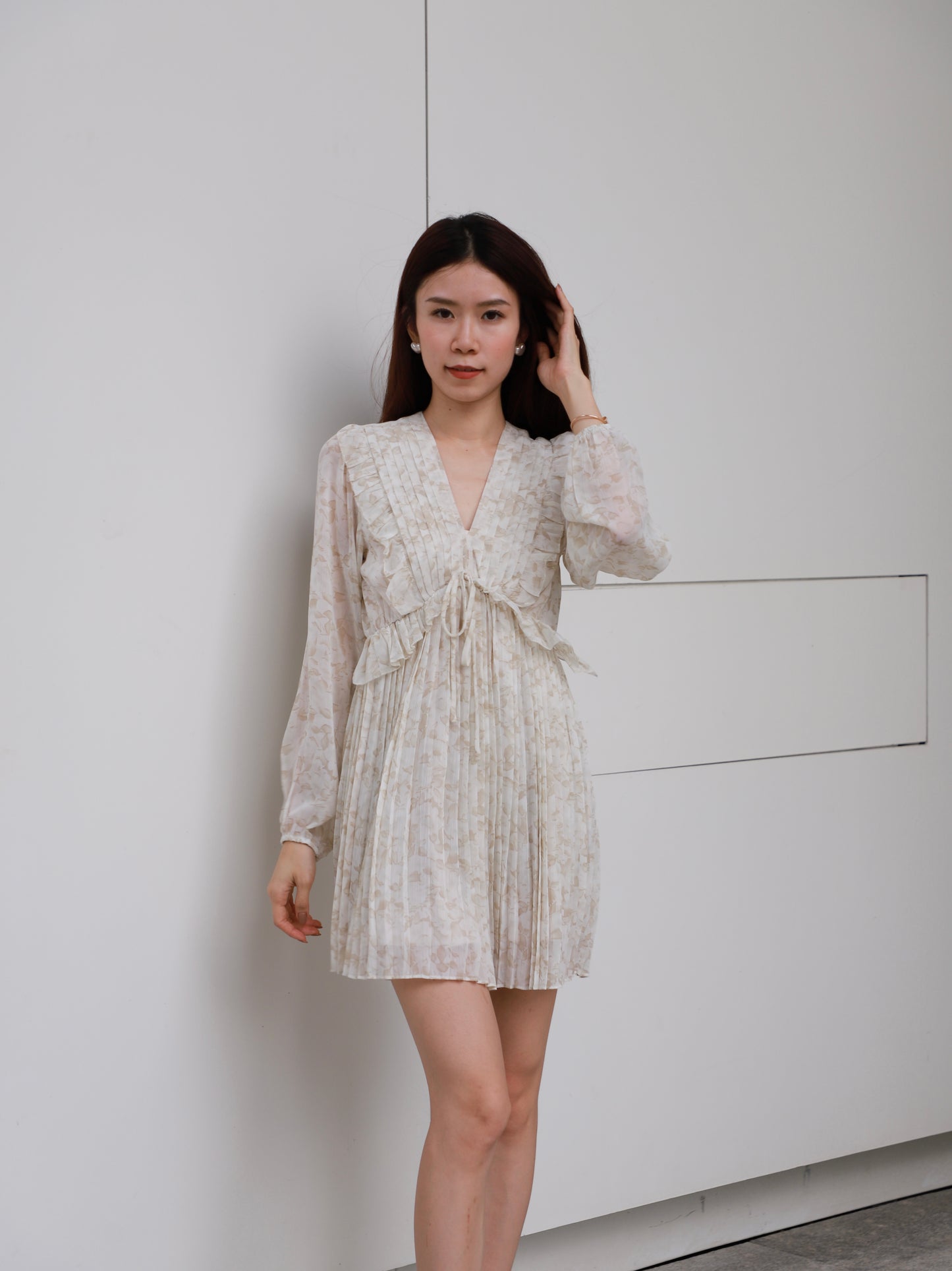 V neck Tie Waist Fairy Mini Dress