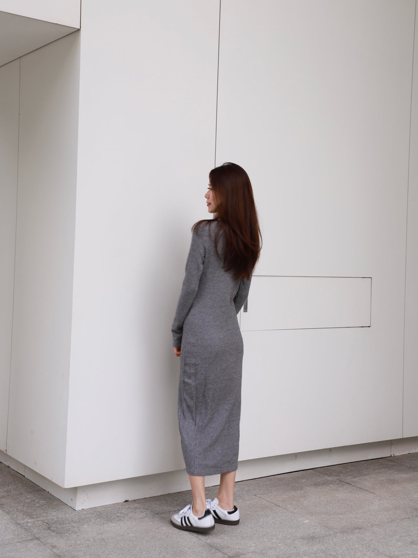 Hole on Shoulder Maxi Dress