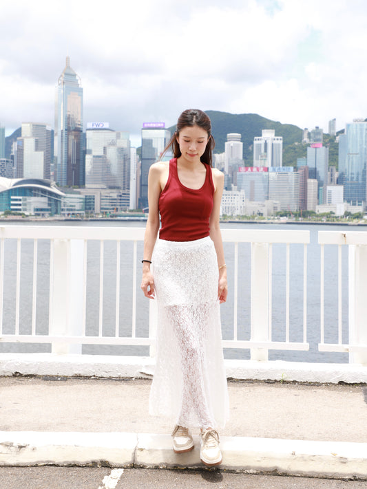 Lace Flexible Maxi Skirt