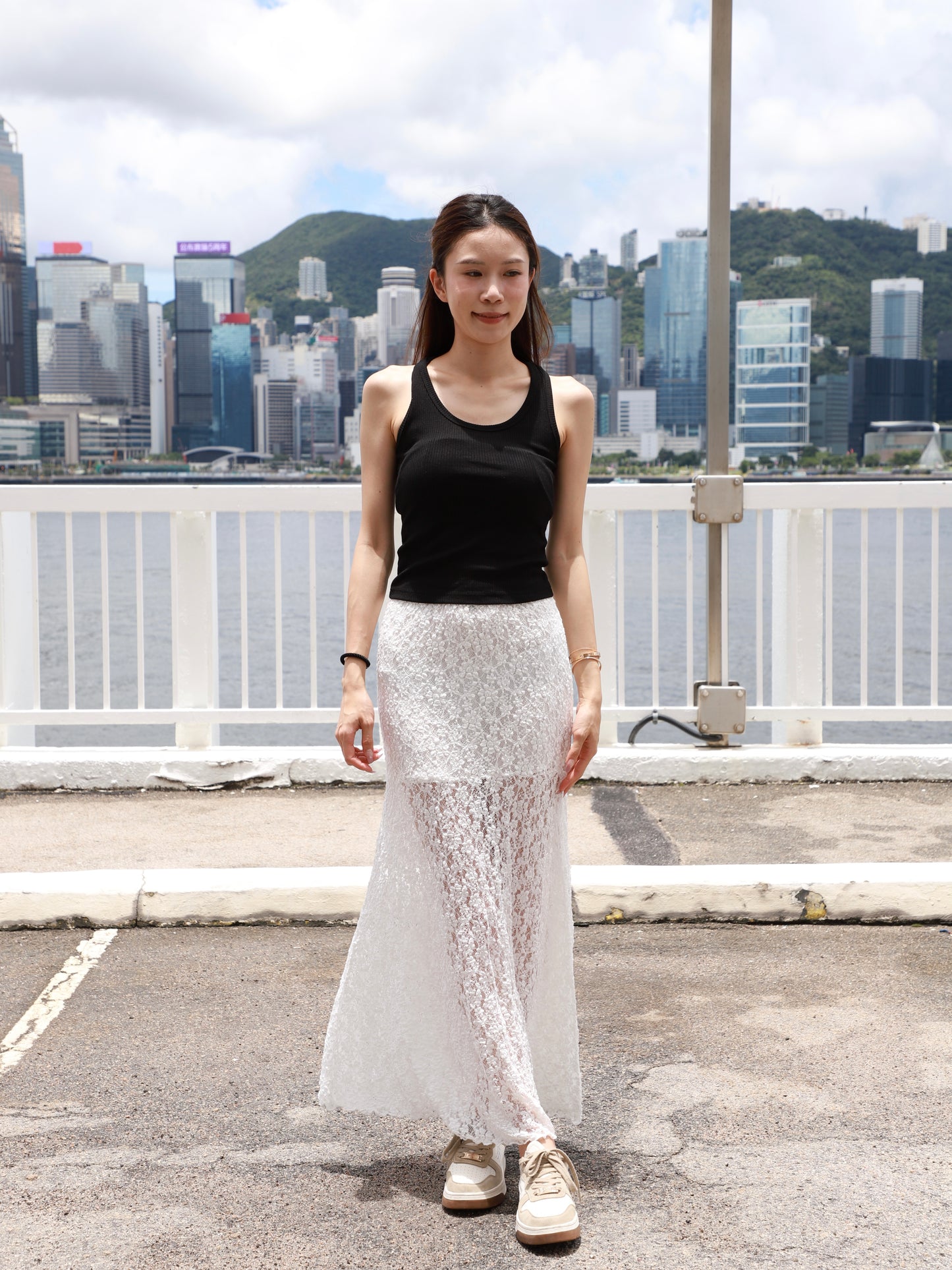 Lace Flexible Maxi Skirt