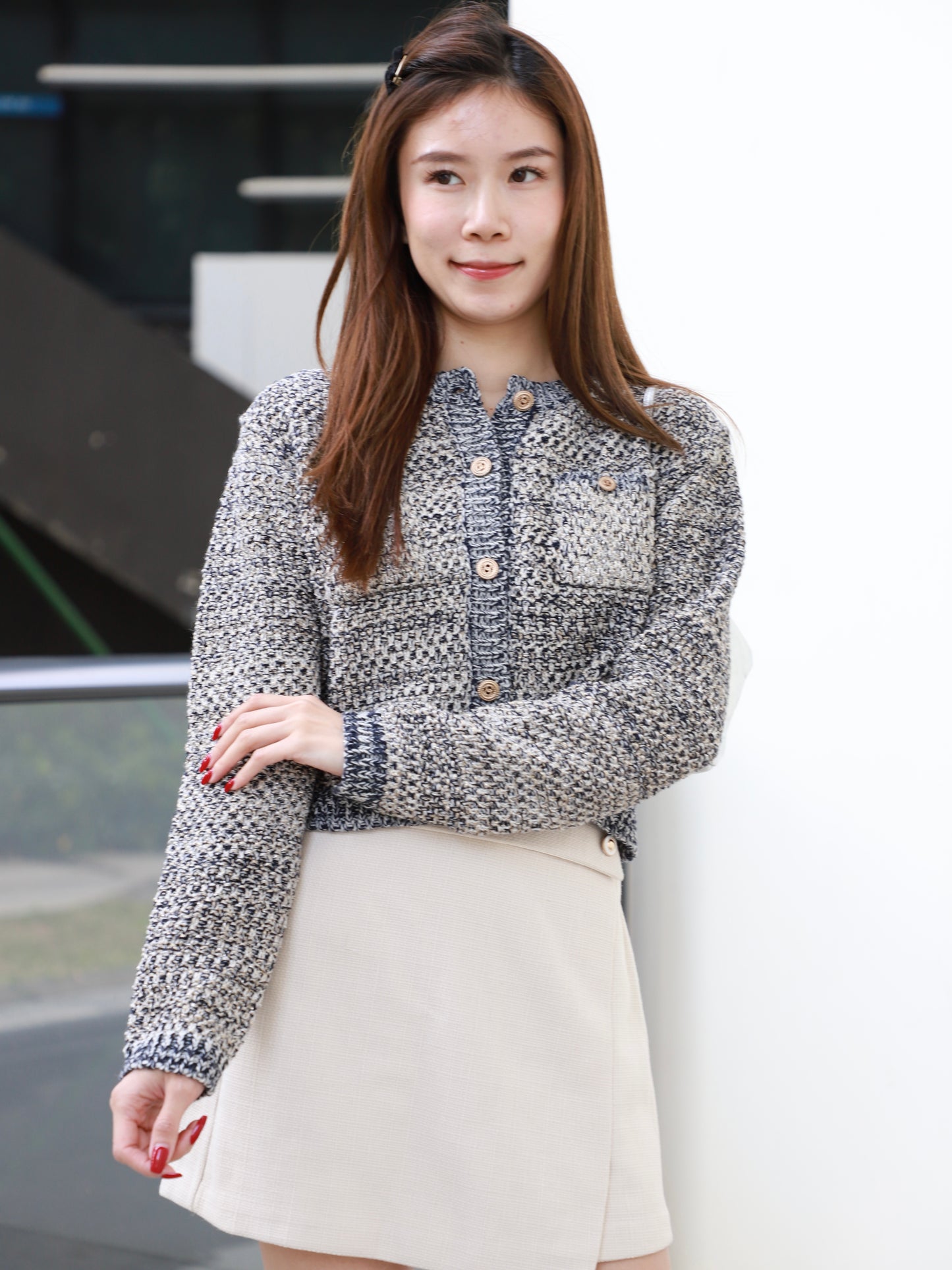 Wool Bling Tweed Cardigan