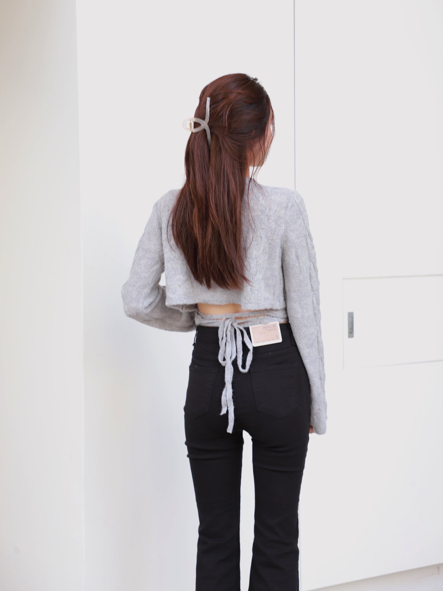 Cross Waist Long Sleeves Sweater