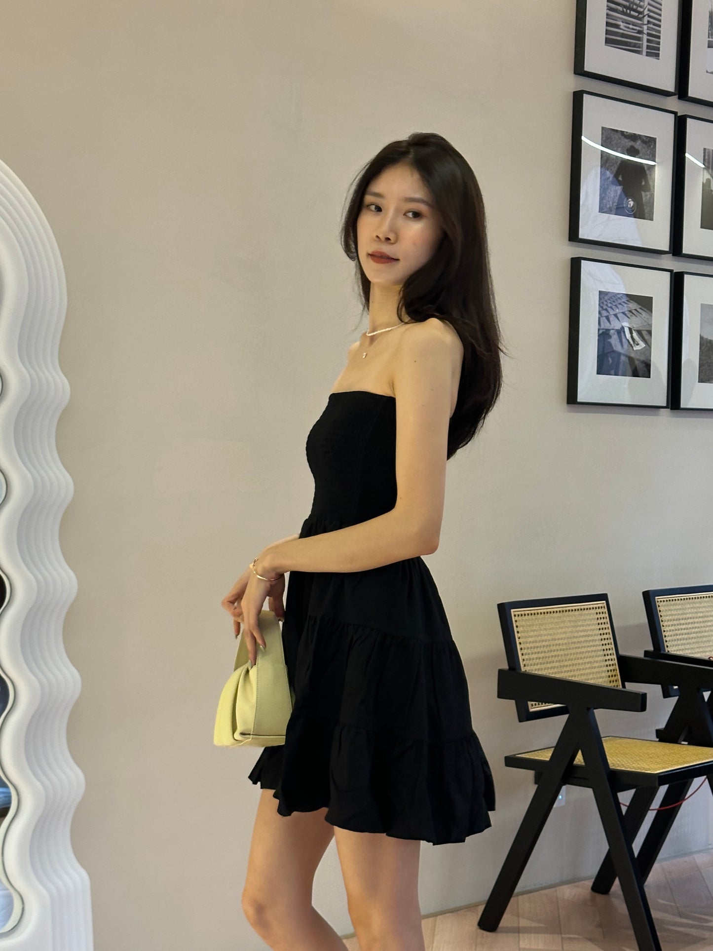 Off Shoulder Cup Cake Mini Dress