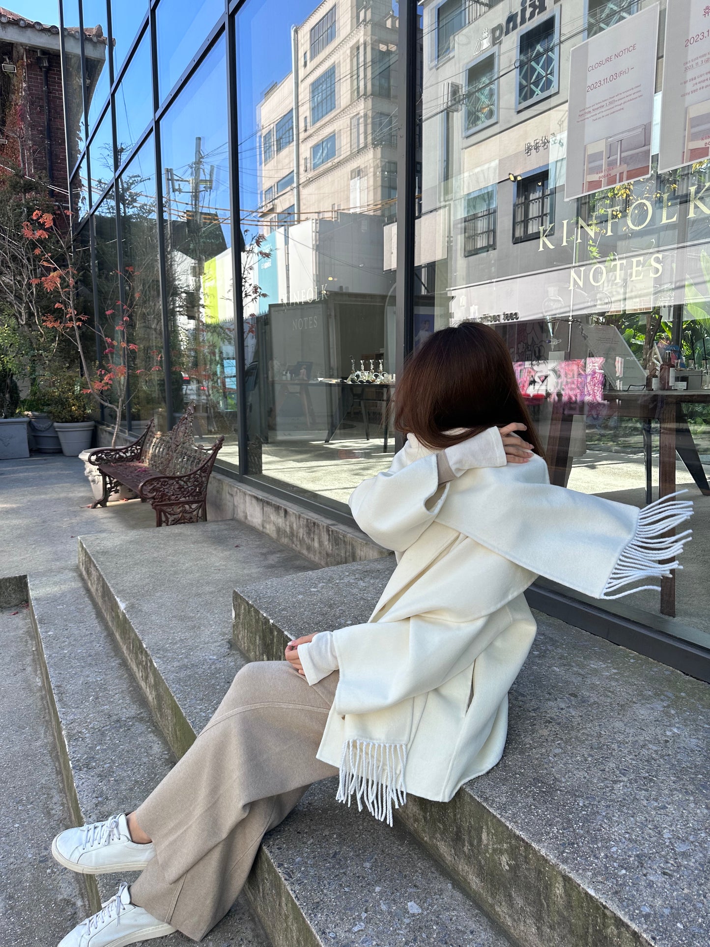 Premium Wool with Scarf Jacket