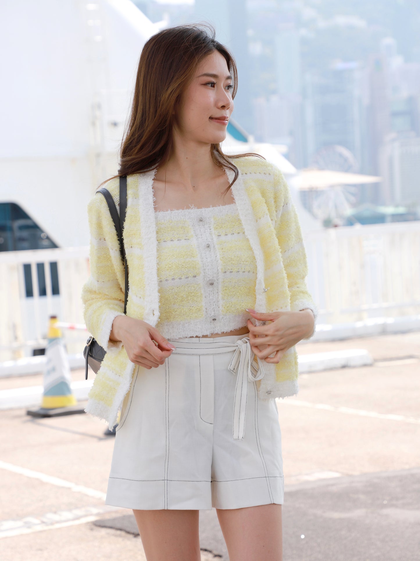 Tweed Like Tank & Cardigan Set