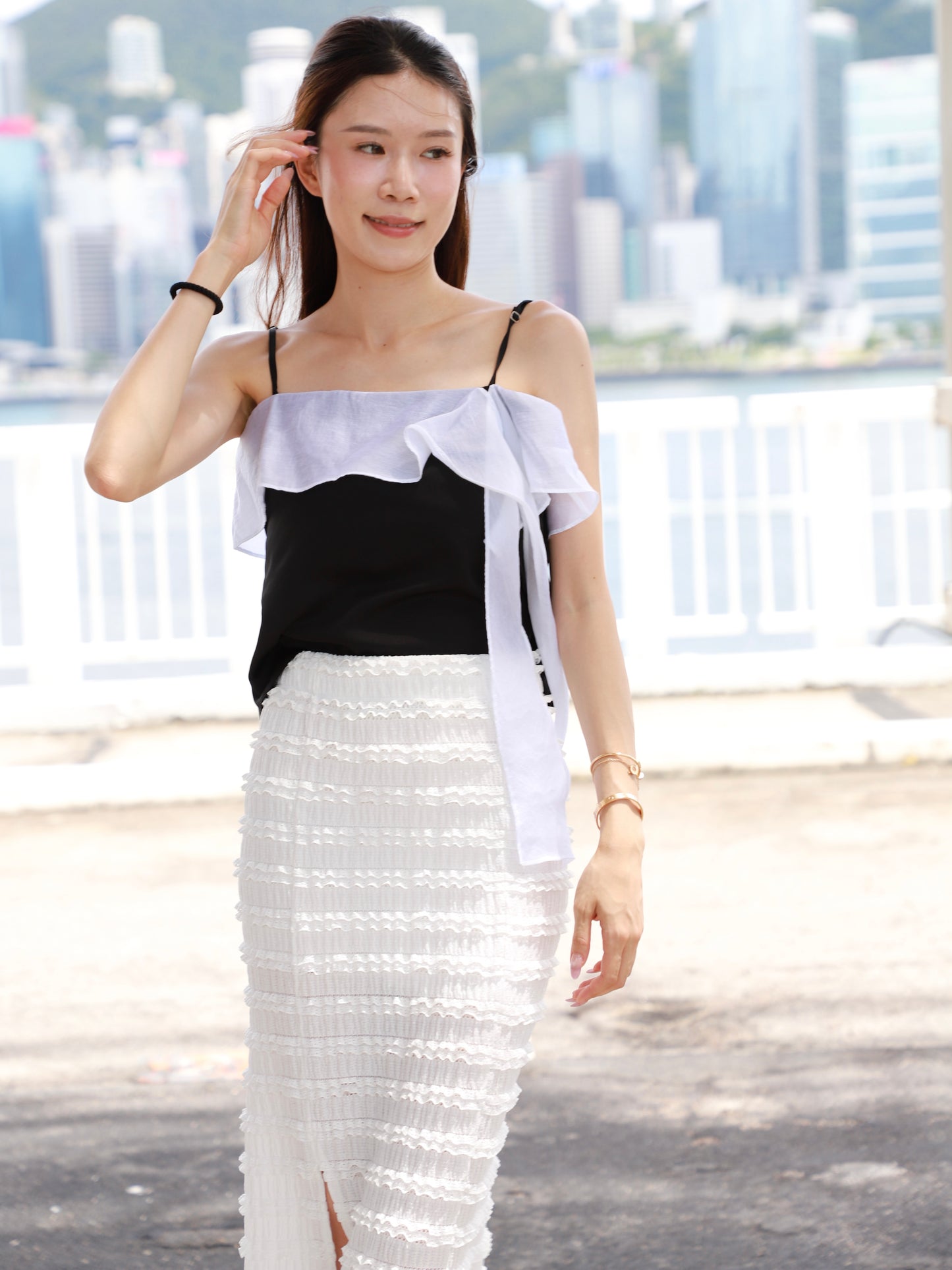 Daisy Ribbon Chiffon Tank Top