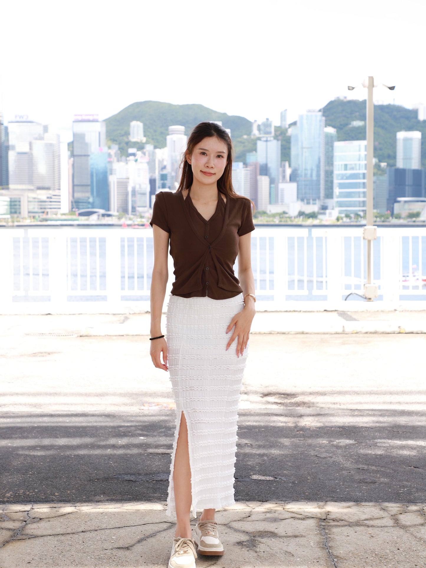 Cross Neck Cotton T Top