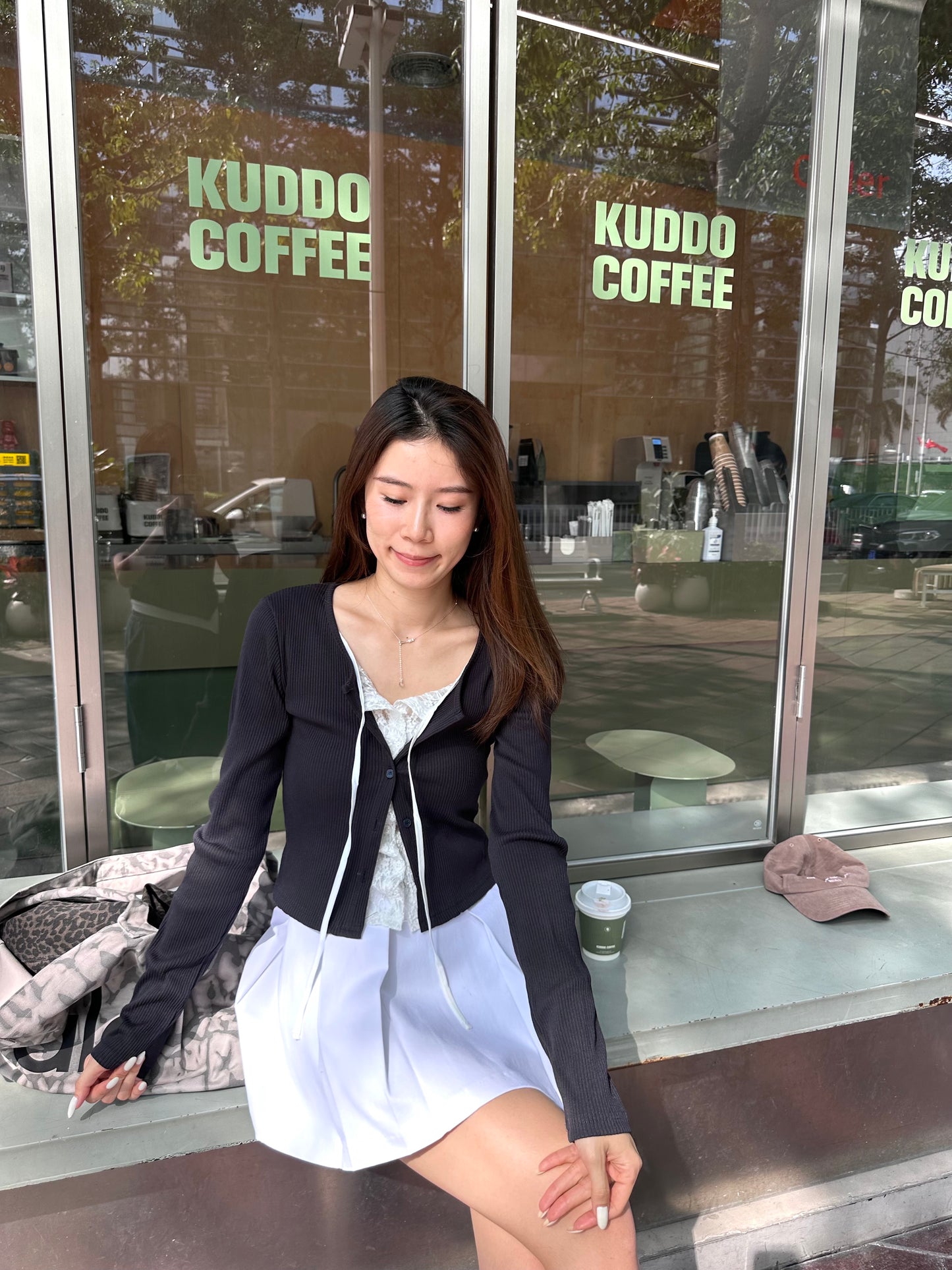 Lace Cotton Double Cardigan