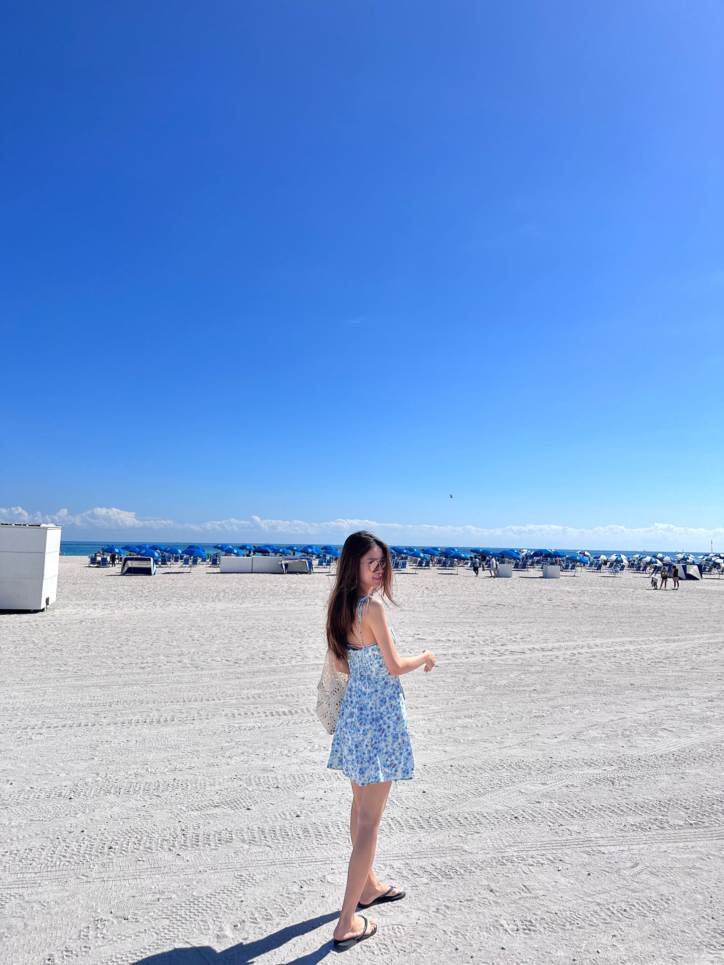 Sky Blue Floral Mini Dress