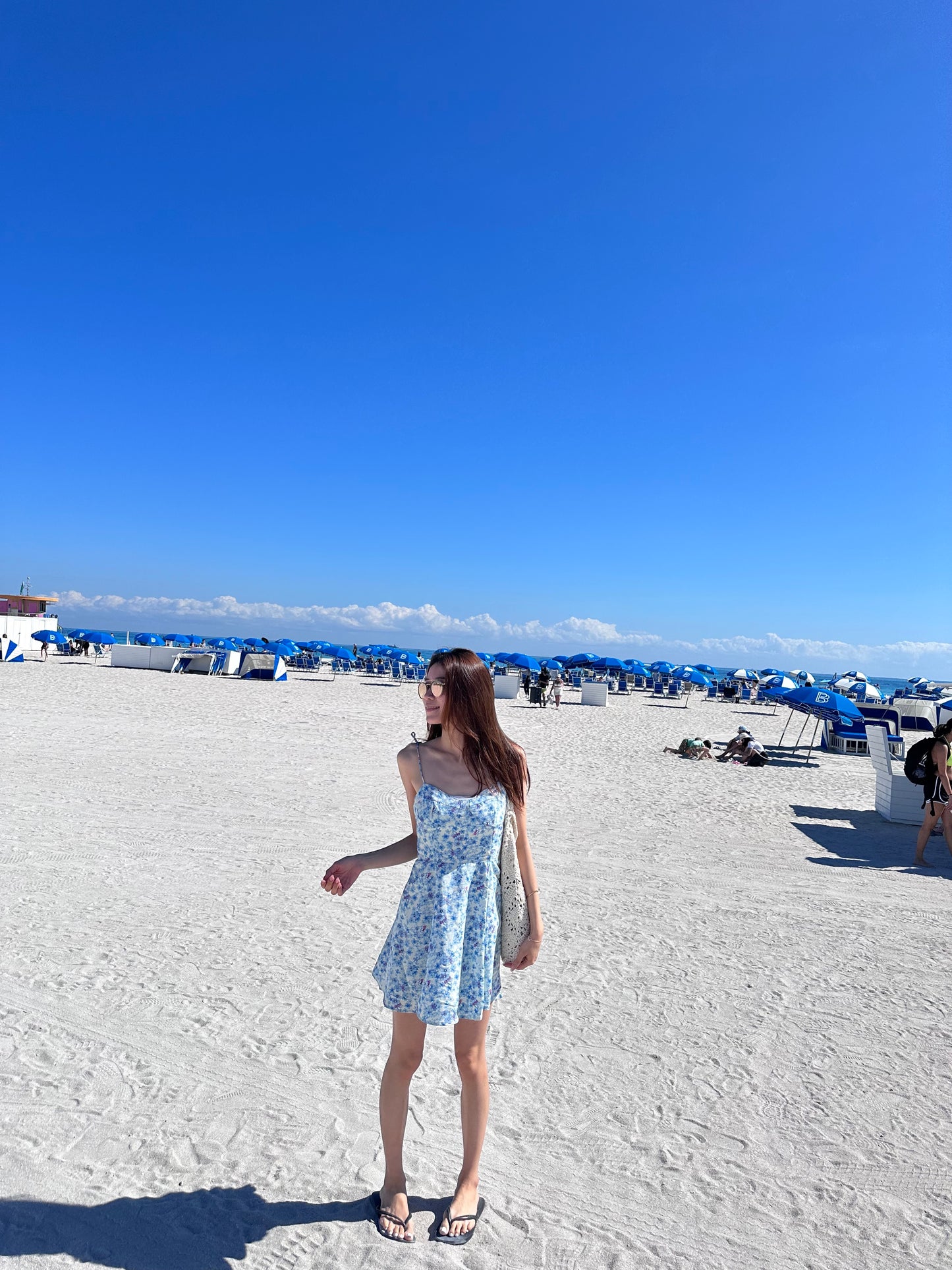 Sky Blue Floral Mini Dress