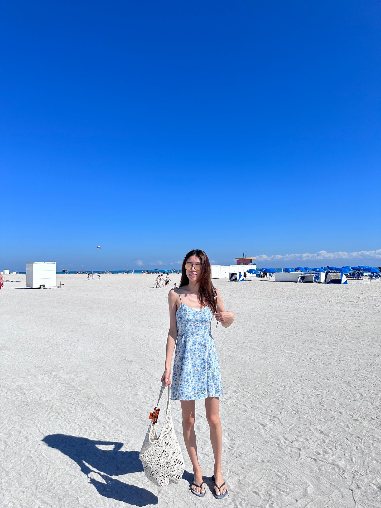 Sky Blue Floral Mini Dress