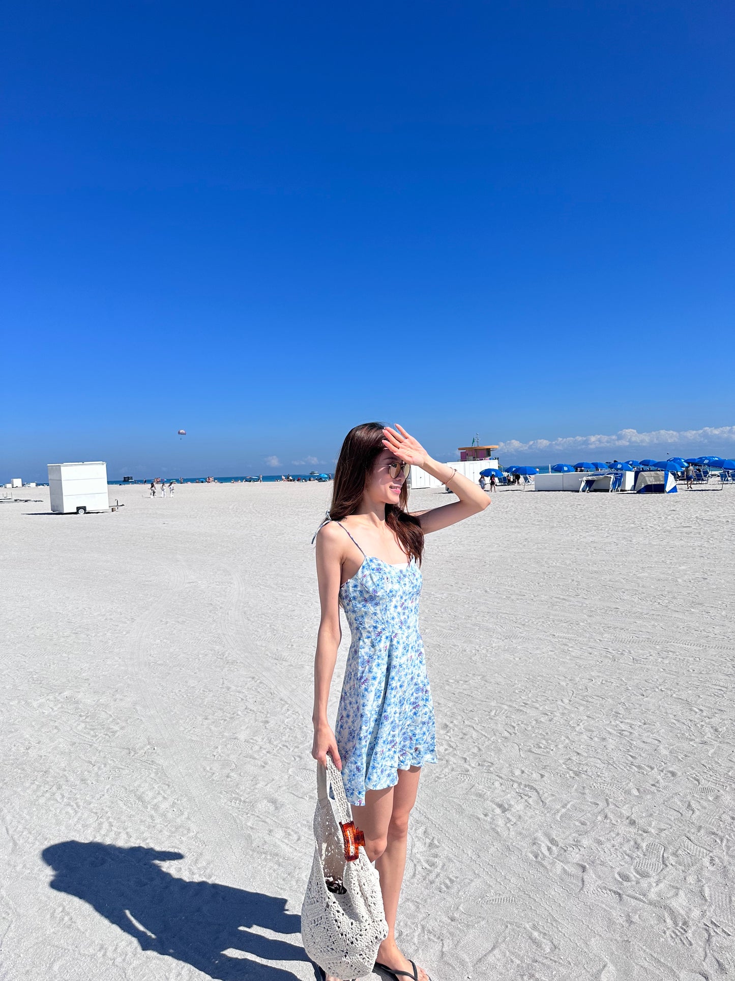 Sky Blue Floral Mini Dress